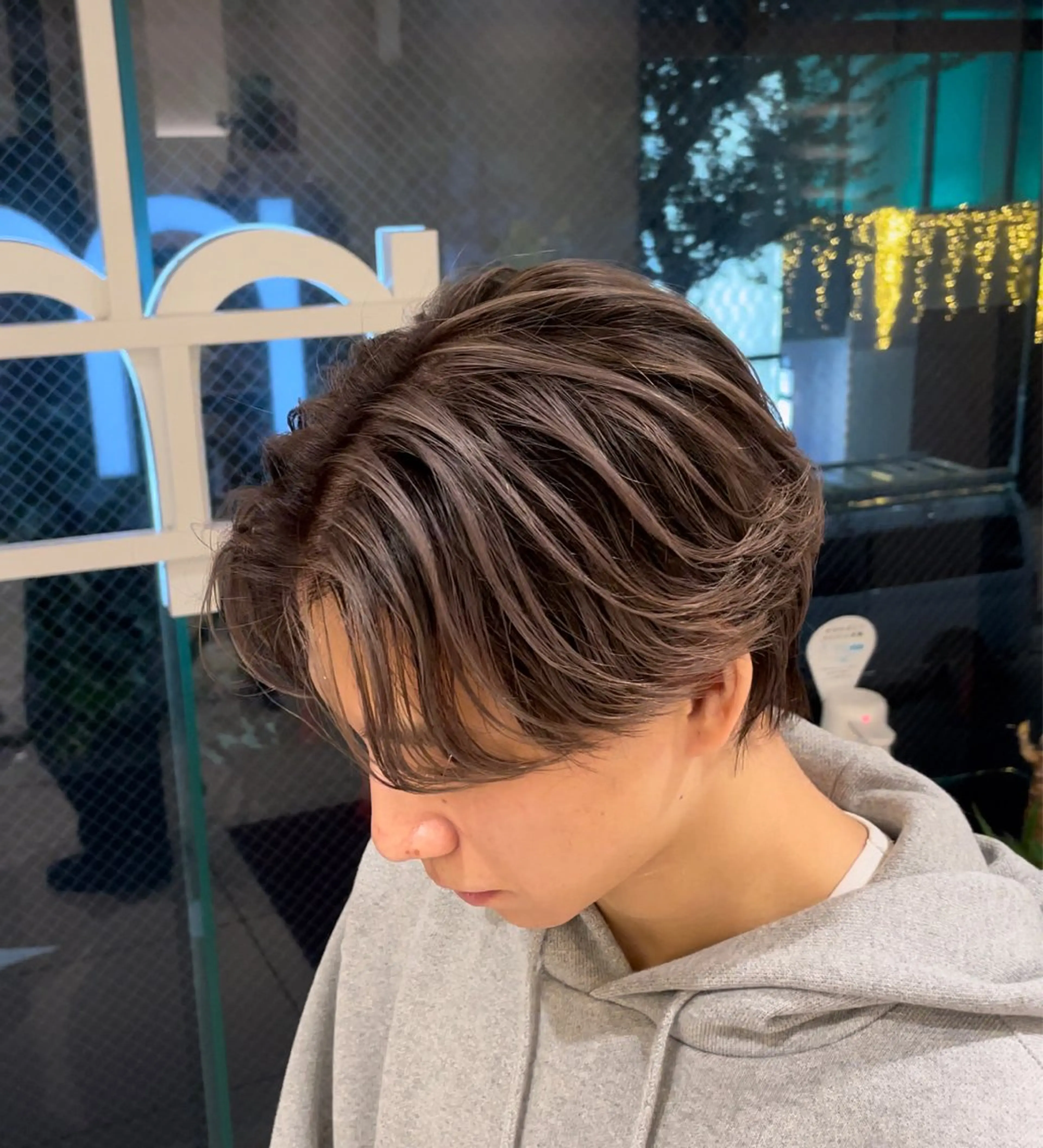 ミディアム カラー パーマ ヘアアレンジ メンズ メンズバレイヤージュ 🌫ハイライトのヘアスタイル