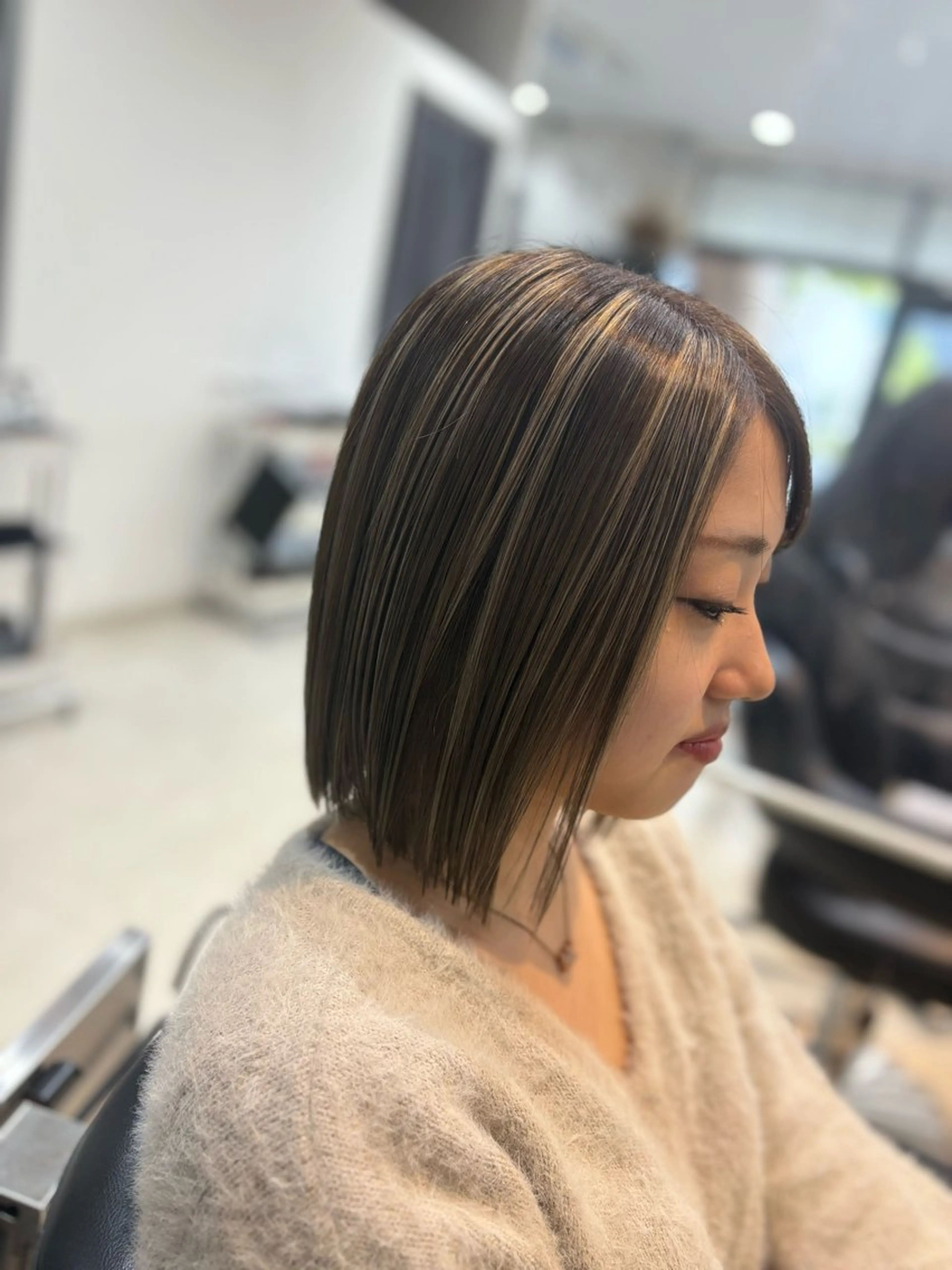 ミディアム カラー ハイトーンカラー 髪質改善 酸性ストレート 美容室シャルム⭐️ 清水　勇希🩷のヘアスタイル