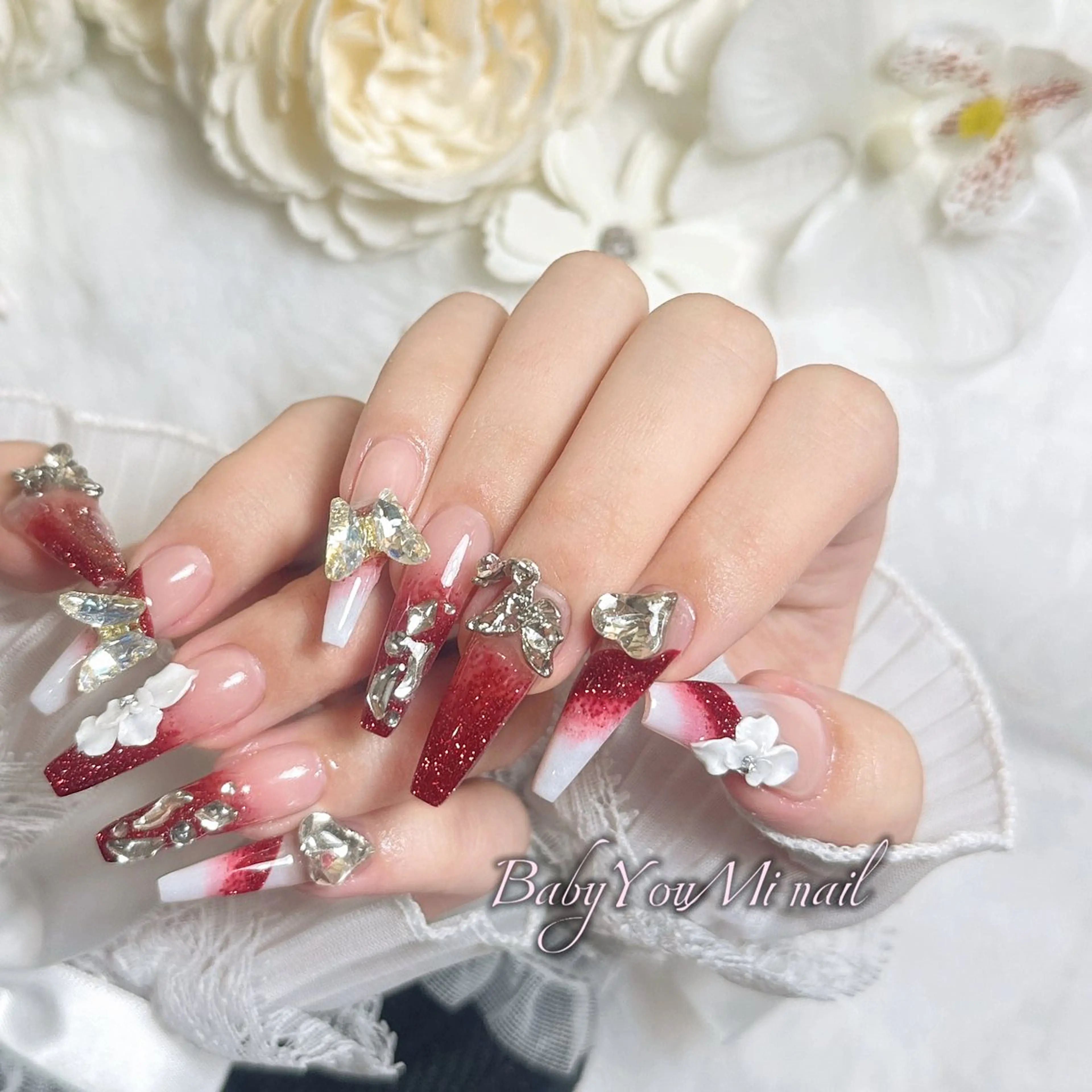ネイル オーロラネイル 成人式 フットネイル フレンチネイル ジェルネイル ハンドネイル BabyYouMi nailのネイルデザイン