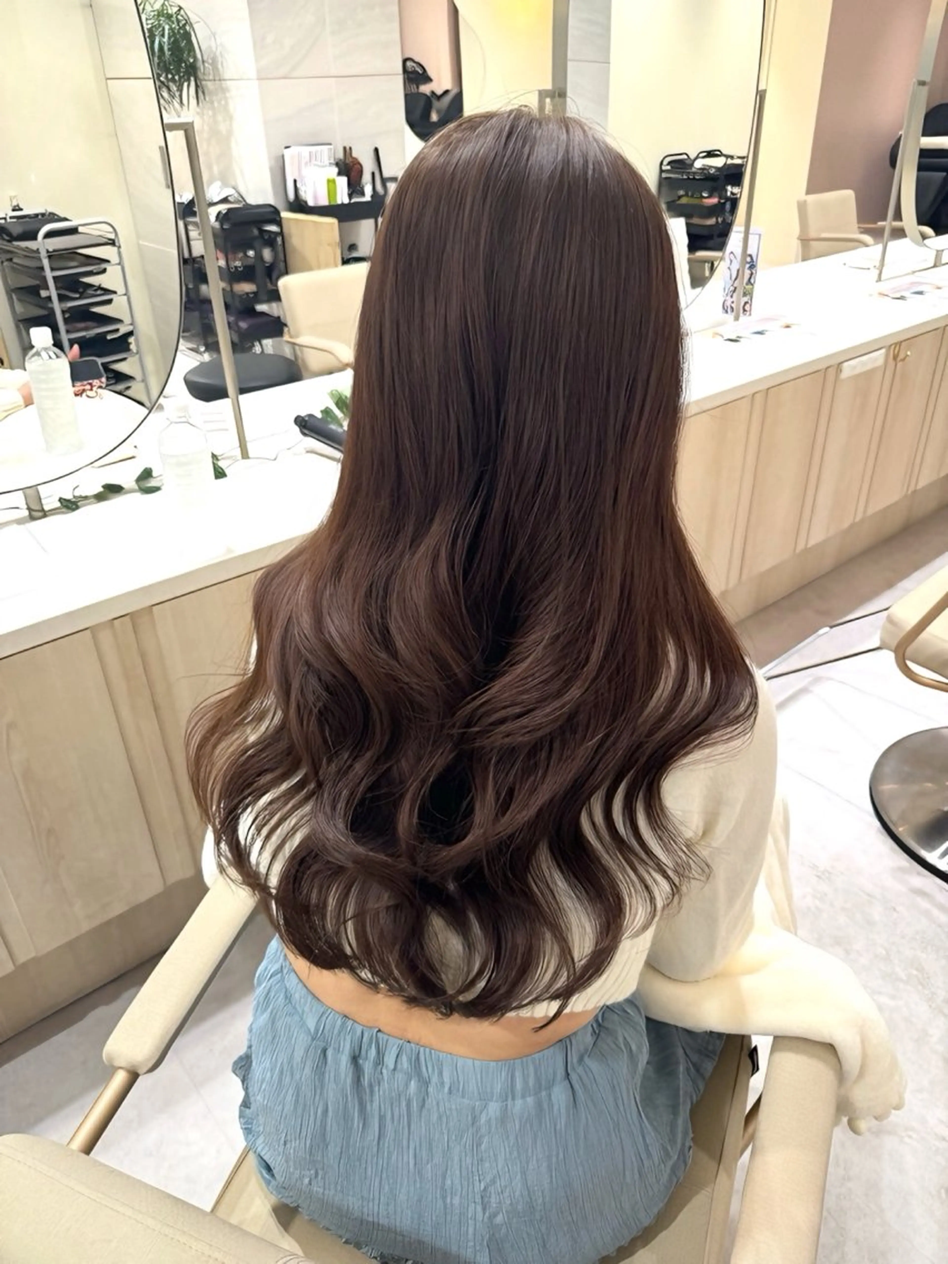 ロング カラー 似合わせカット 小顔カット 縮毛矯正 カット ヘアカラー 1日1名様限定 予約可能のヘアスタイル