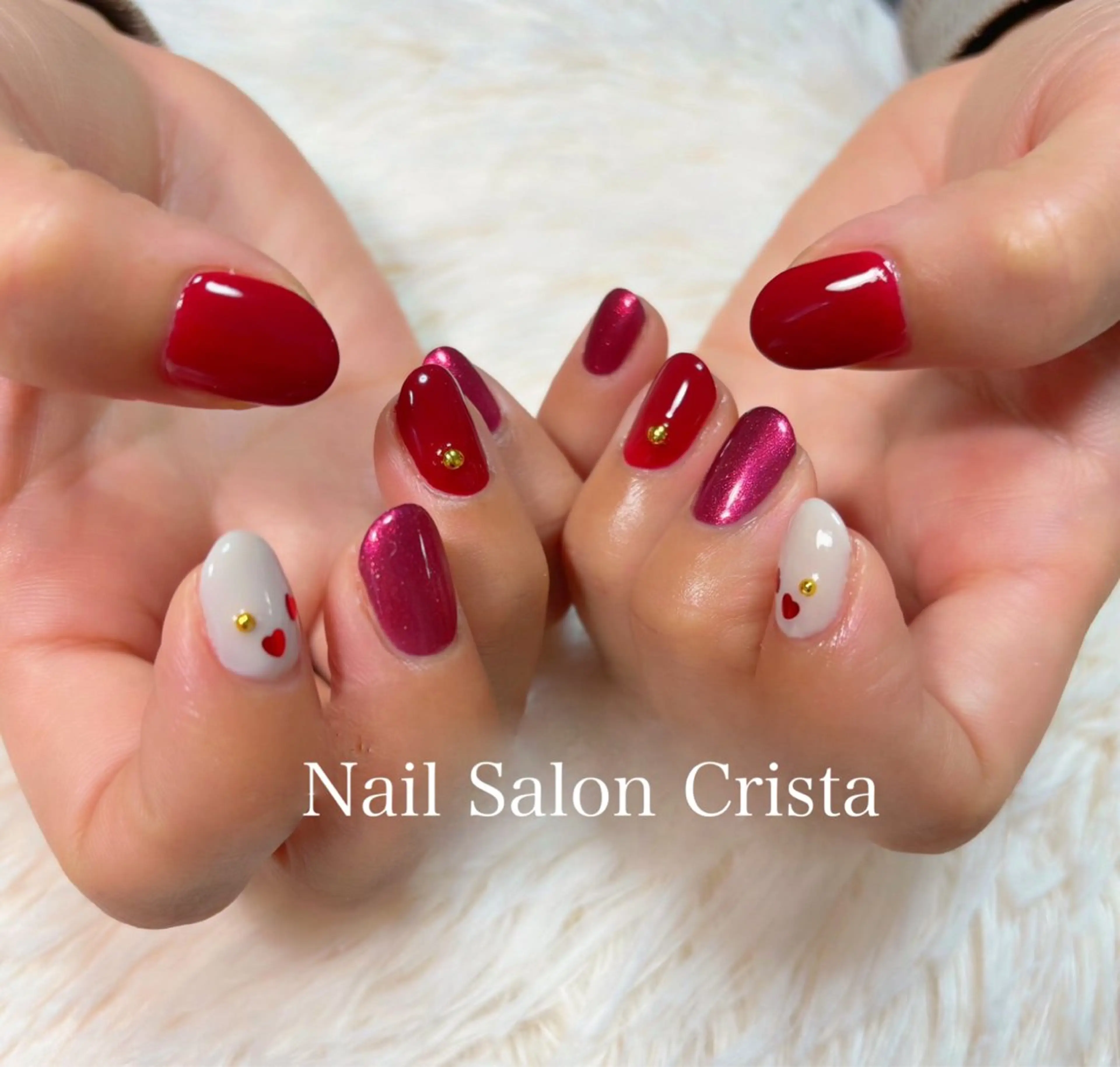 ネイル ジェルネイル ハート パラジェル ハンドネイル CRISTA所属・CRISTA MOMOのネイルデザイン