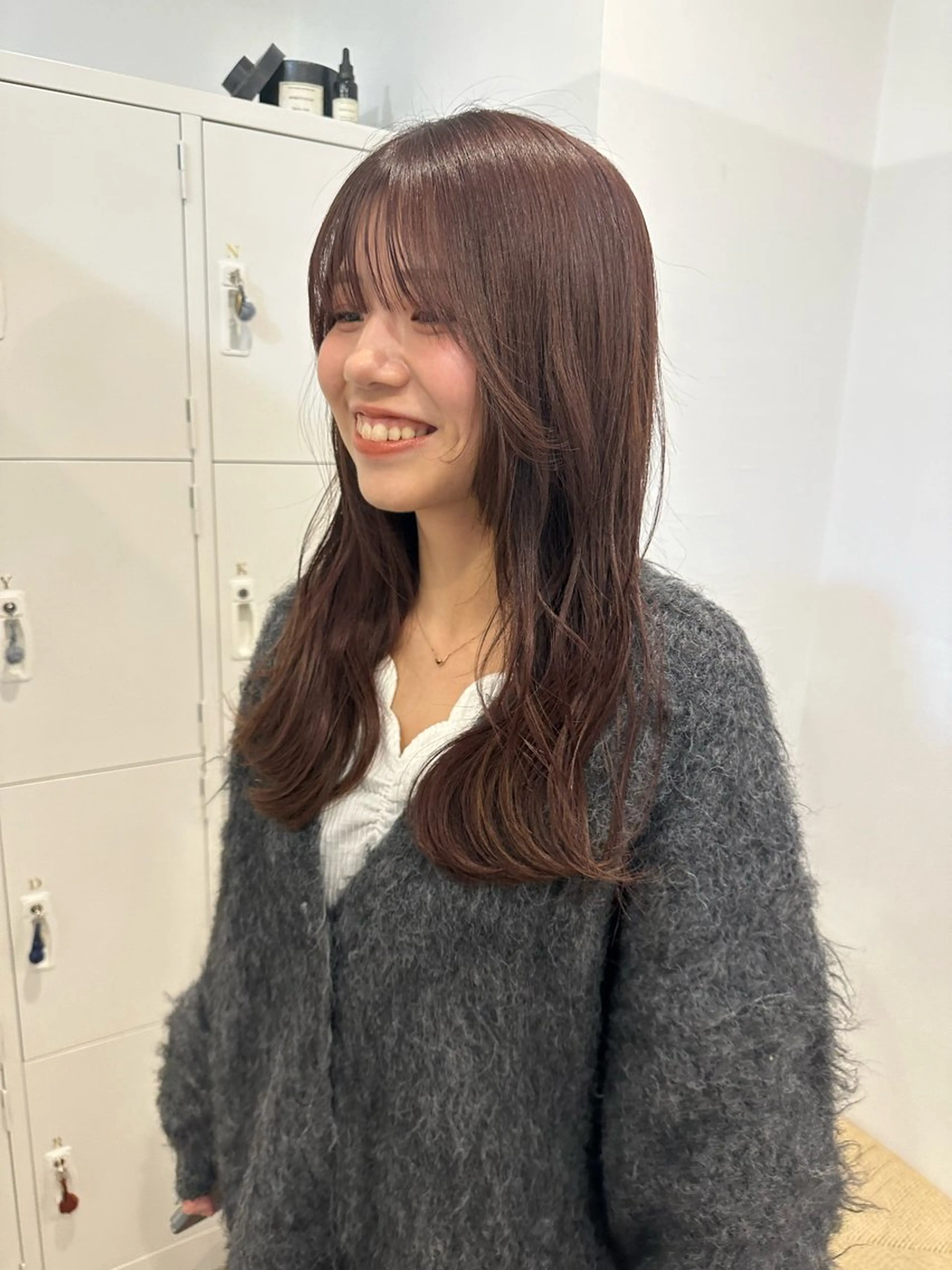 ロング カラー ブラウンカラー パープルカラー パープルブラウン ヘアカラー トリートメント 梅田/柔らかカラー/ オオハシ リナコのヘアスタイル