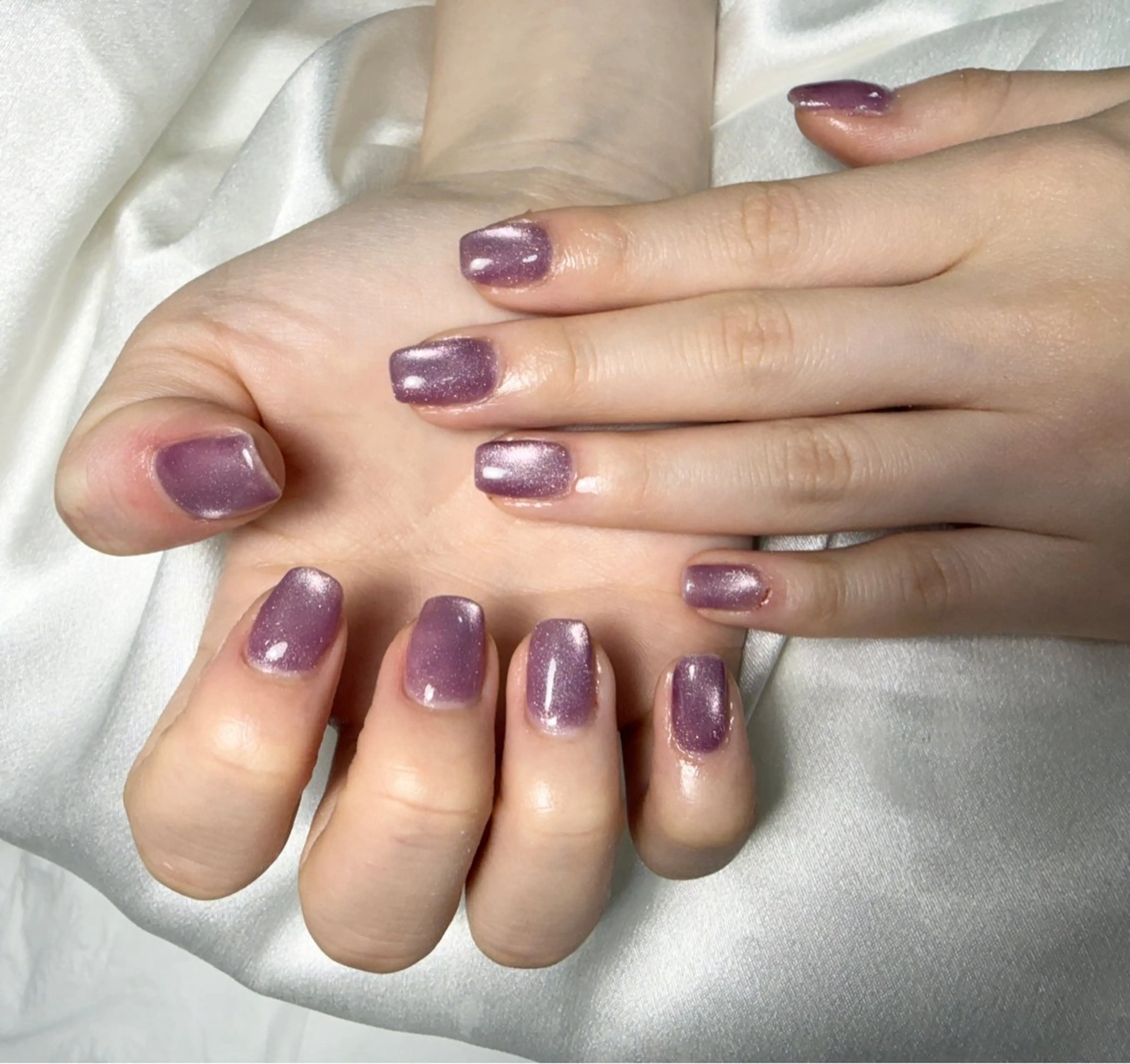 ネイル マグネットネイル マグネットワンカラー ワンカラーネイル ウ ラナのネイルデザイン