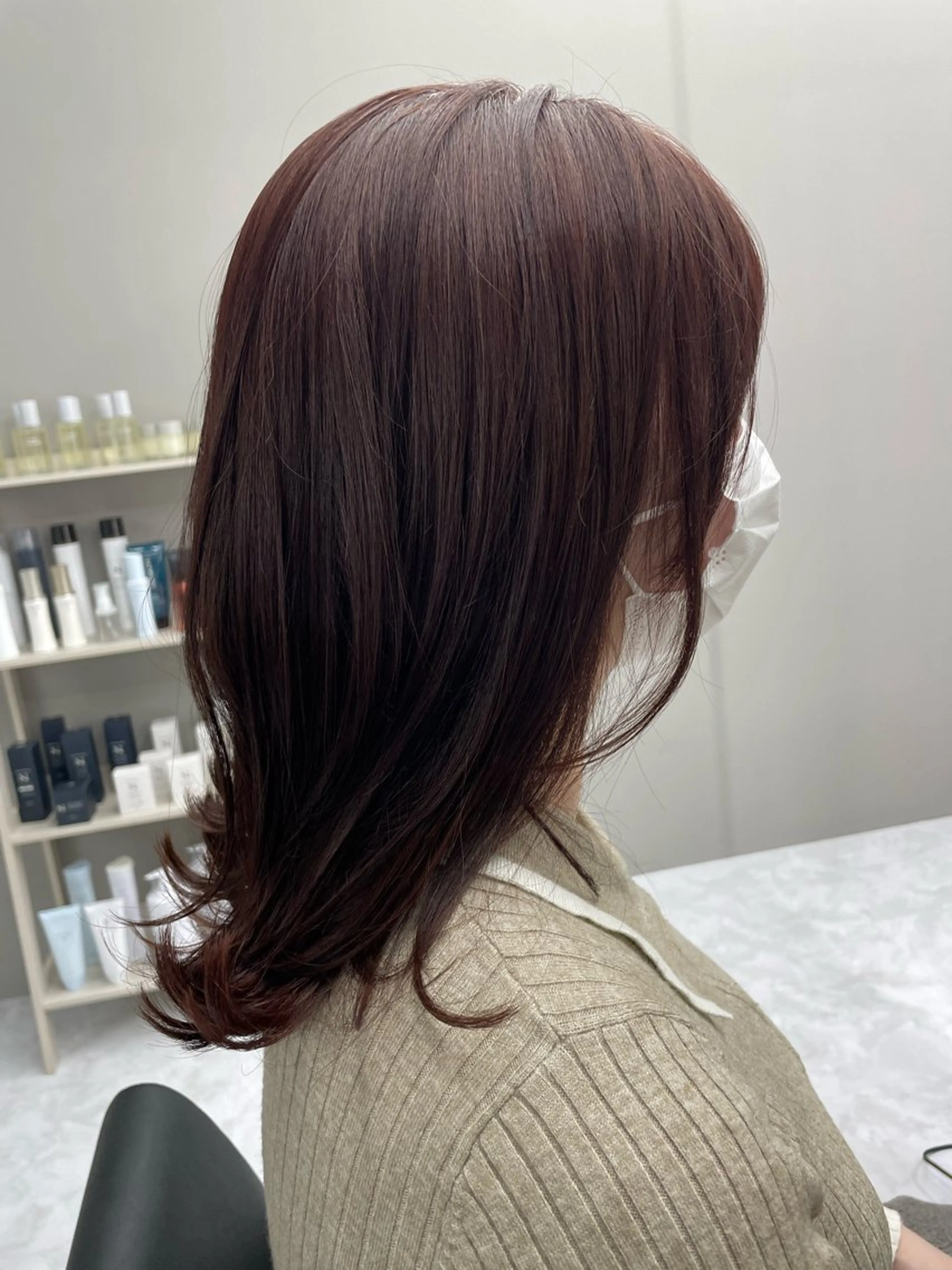 ミディアム カラー ブラウンカラー ピンクカラー ピンクブラウン ✨中野✨髪質改善✨ 野口虎剛のヘアスタイル