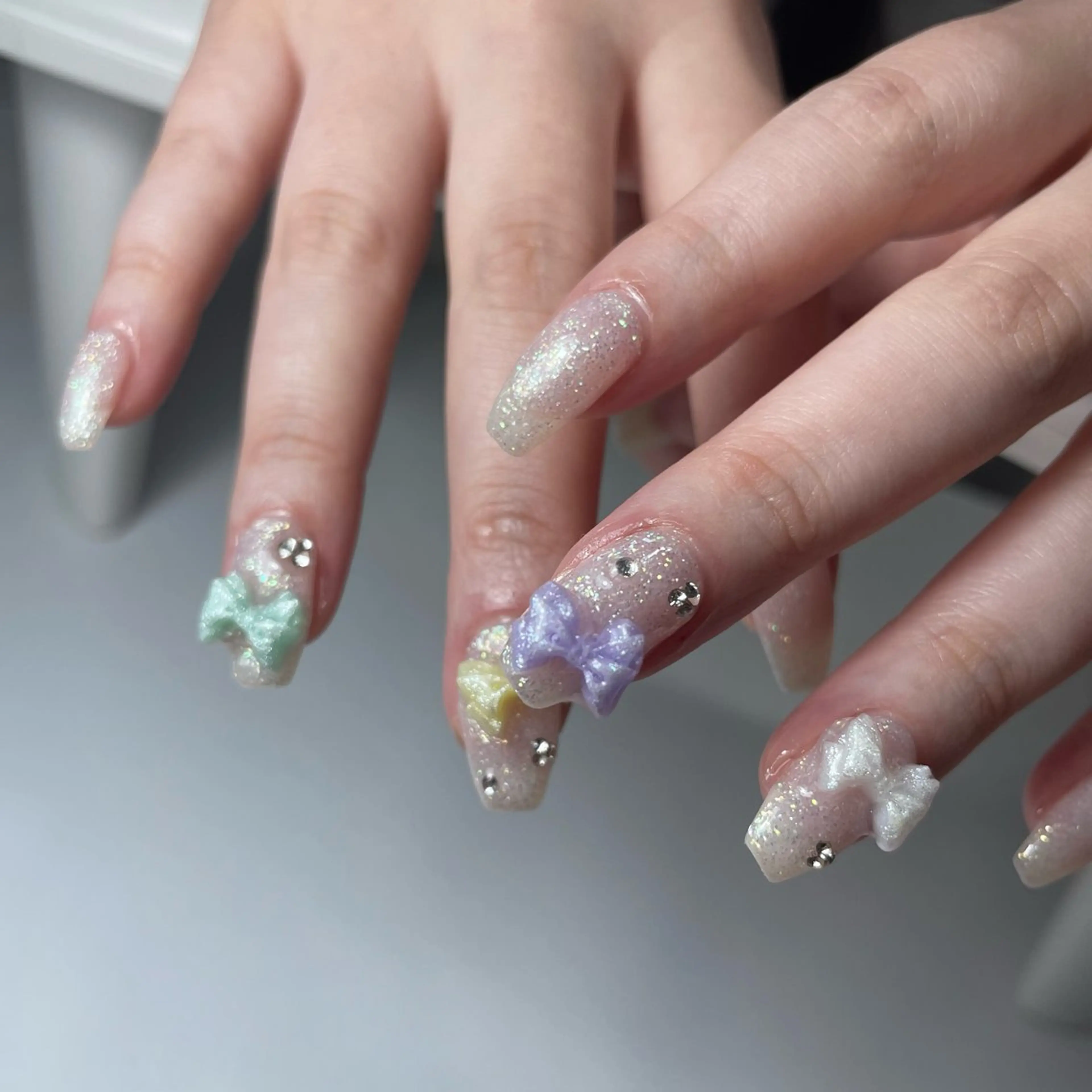 ネイル ブルー チークネイル フラッシュネイル フットネイル ジェルネイル ハンドネイル Sugar. ひかり໒꒱˚.*のネイルデザイン