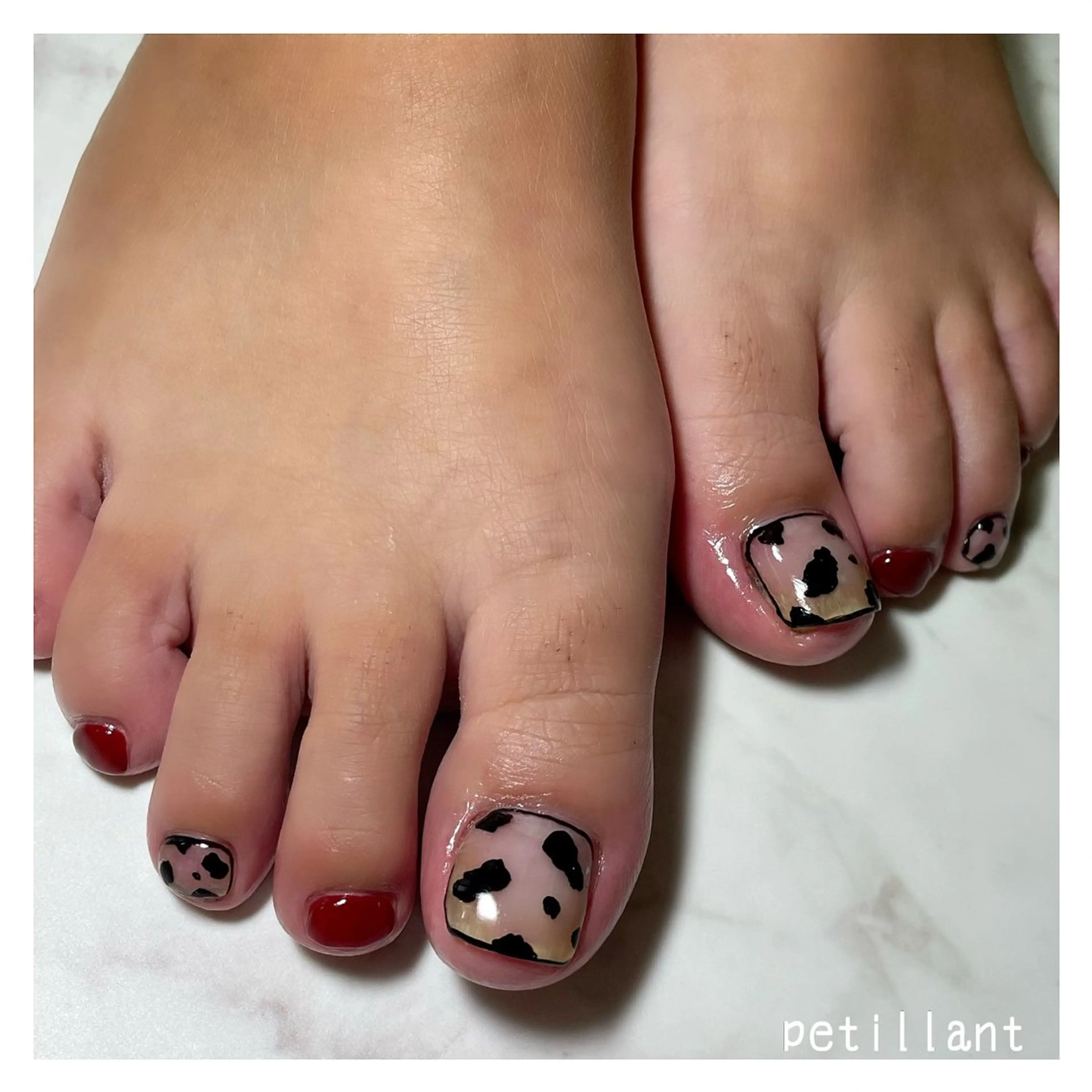 ネイル ボルドー フットネイル nail salon petillantのネイルデザイン