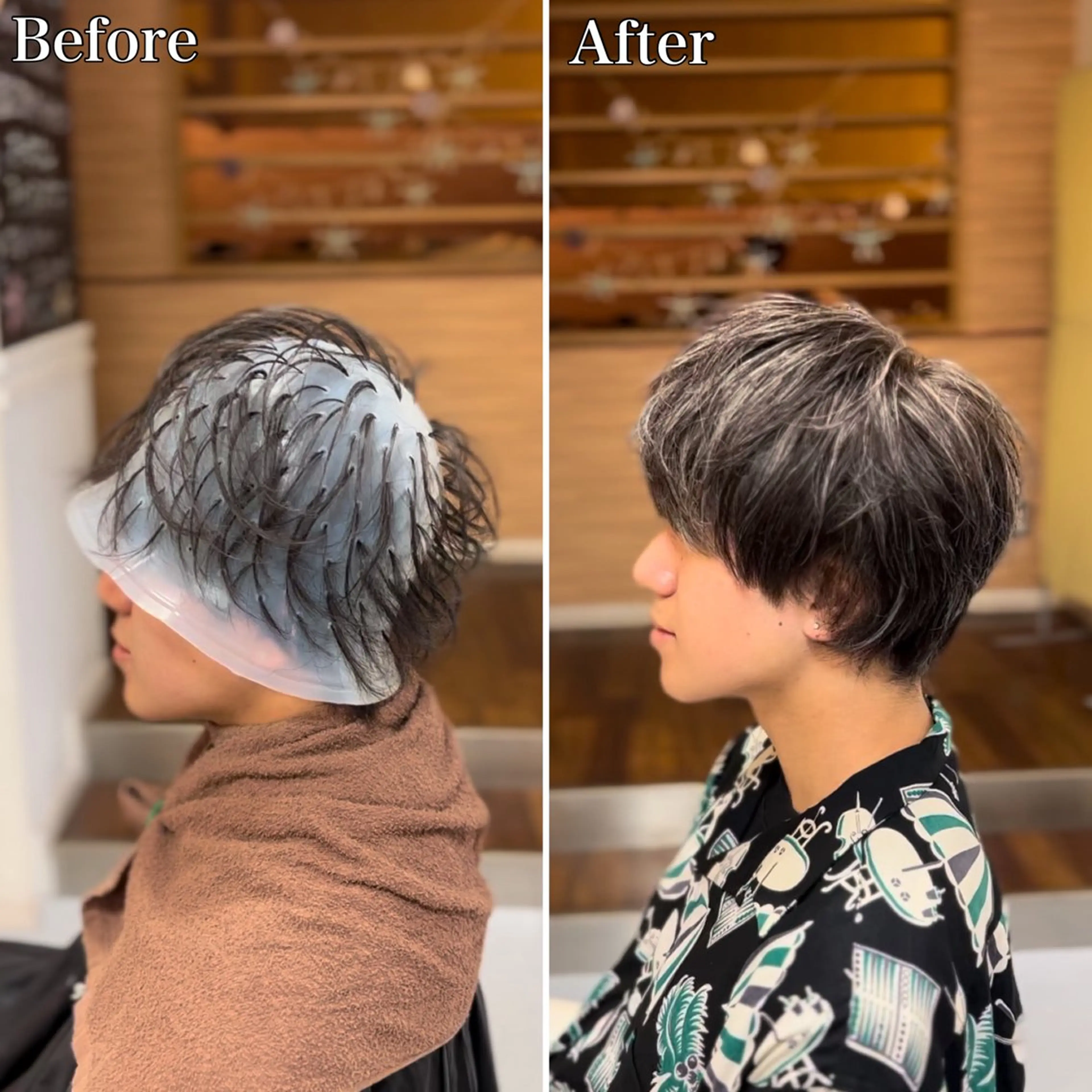 ショート カラー メンズ メンズハイライト メンズメッシュ ハイライトカラー メッシュ シルバー ヘアカラー トリートメント 🔮メンズ縮毛矯正 メンズパーマ💎竹永のヘアスタイル