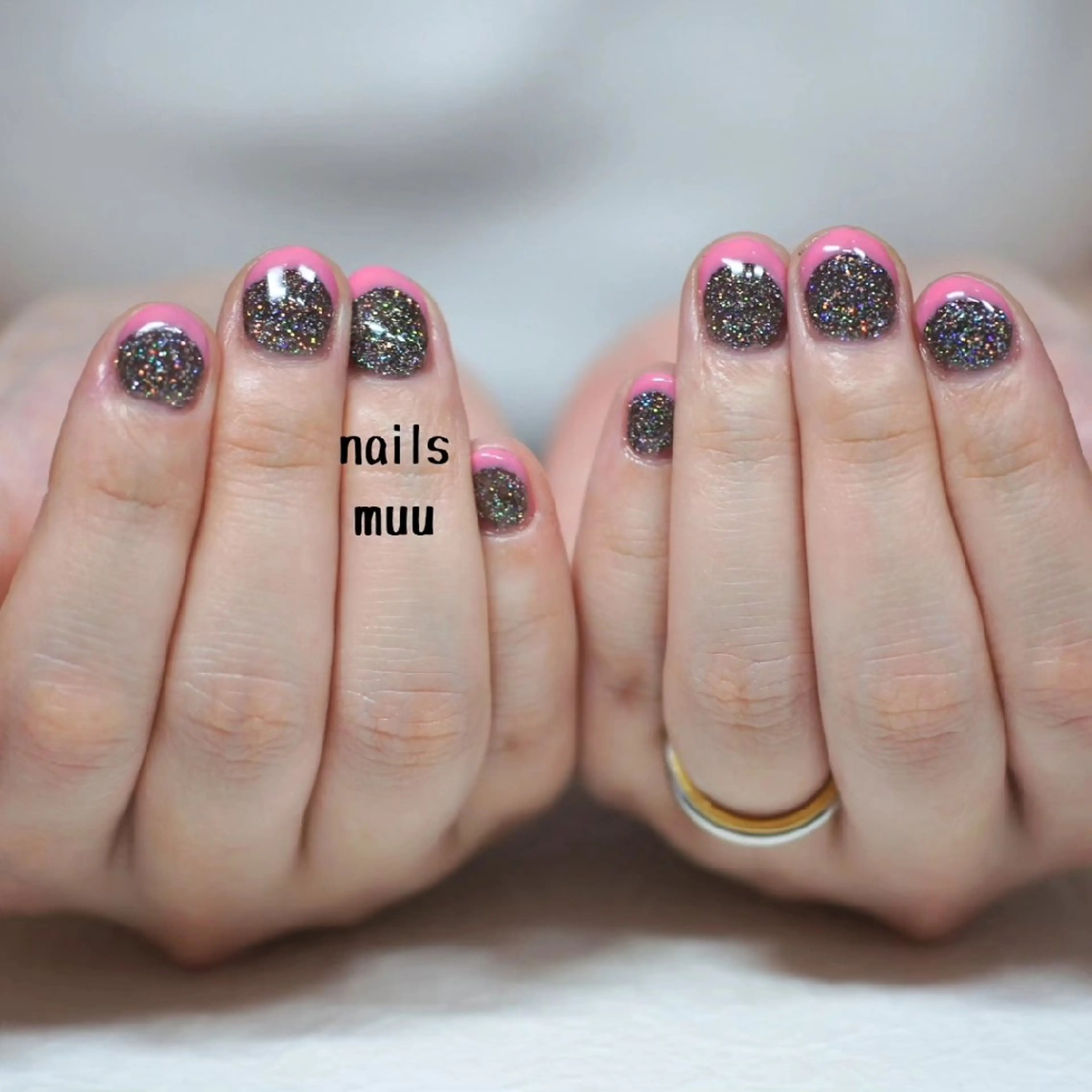 ネイル フラッシュネイル フレンチネイル ピンク nails muu まゆのネイルデザイン