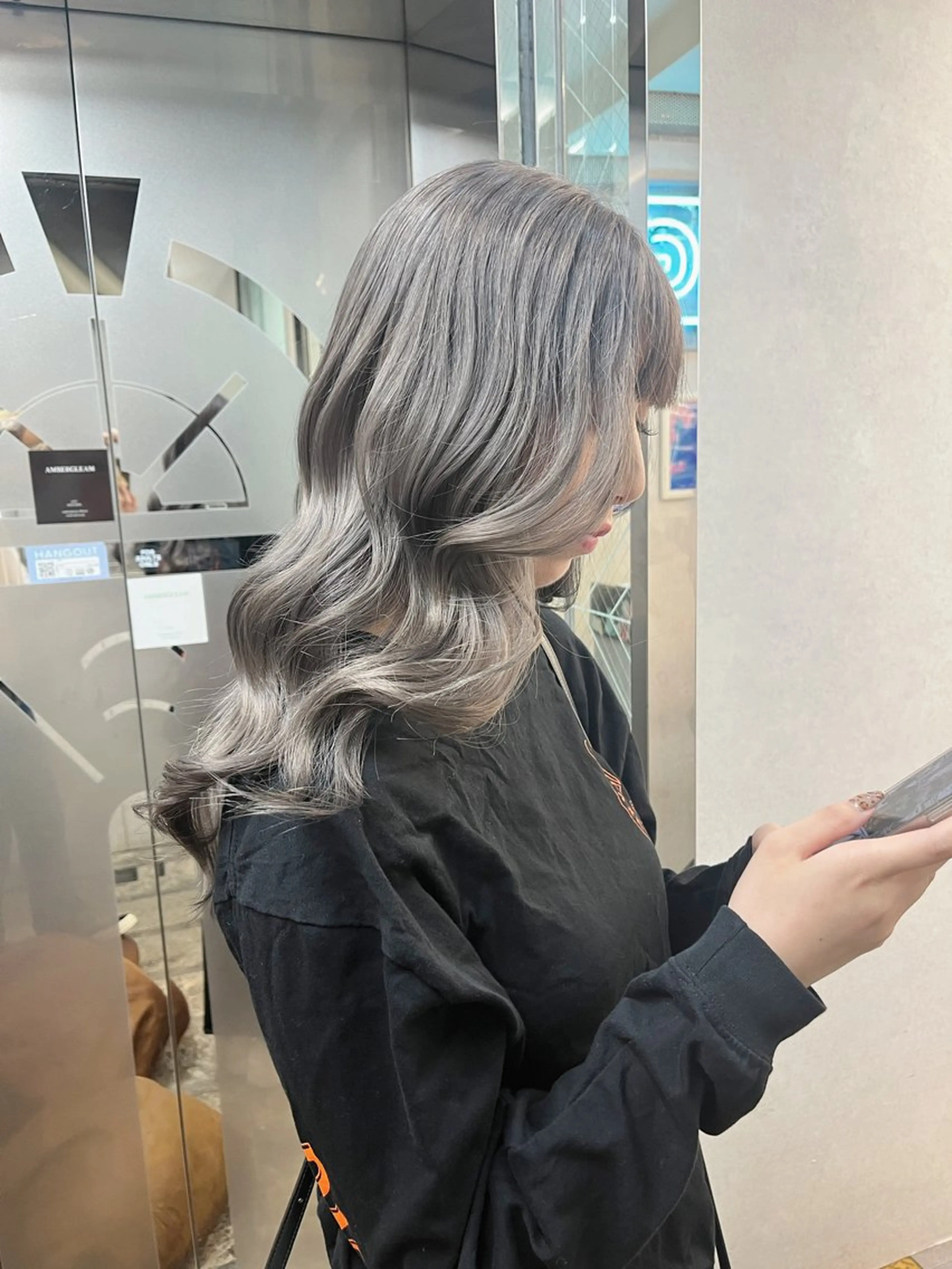 ロング アッシュ 酒井 隆斗のヘアスタイル
