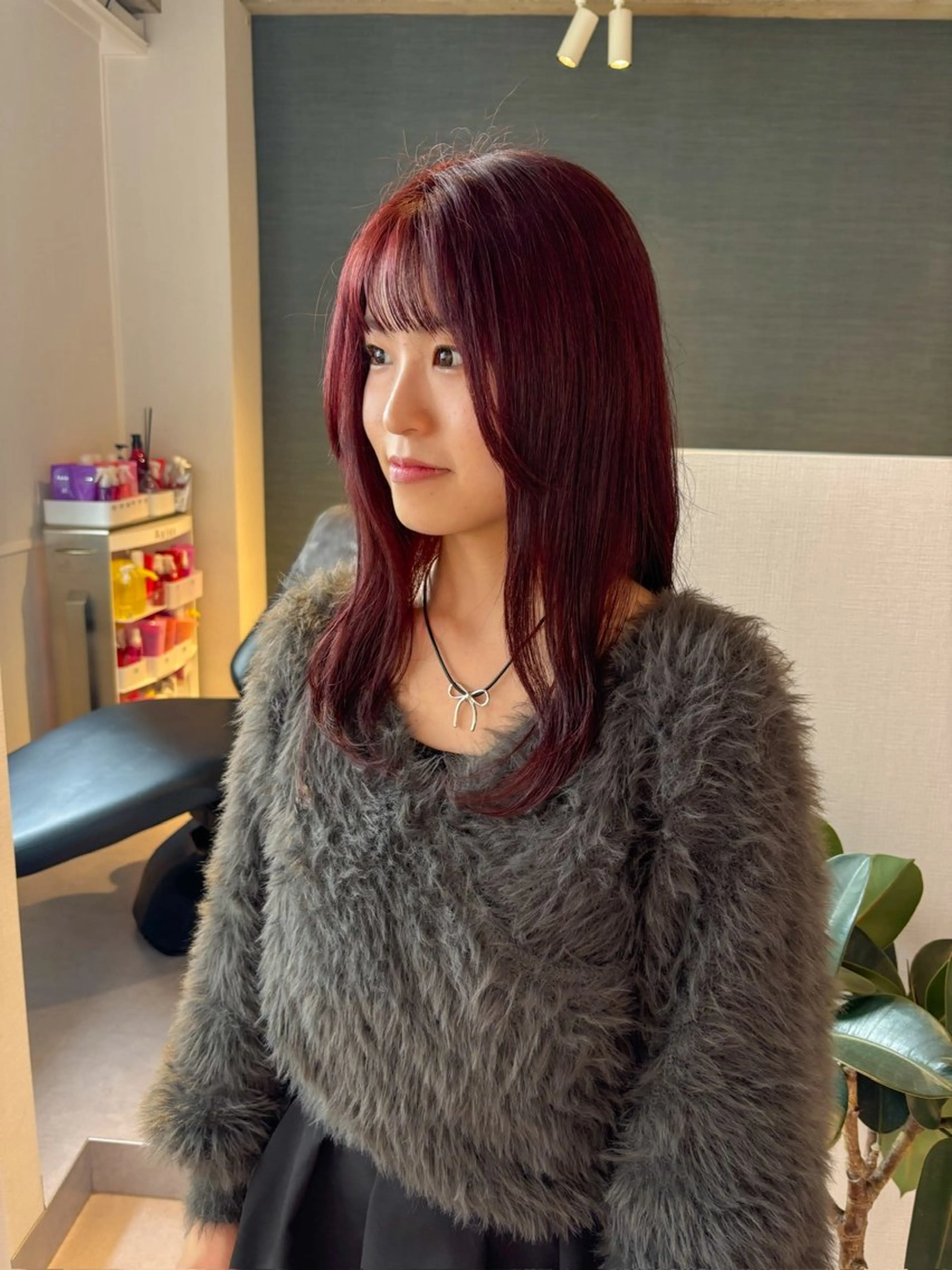 ミディアム カラー ピンクカラー レッドカラー Kaho🌼/メンズ ニュアンスパーマのヘアスタイル