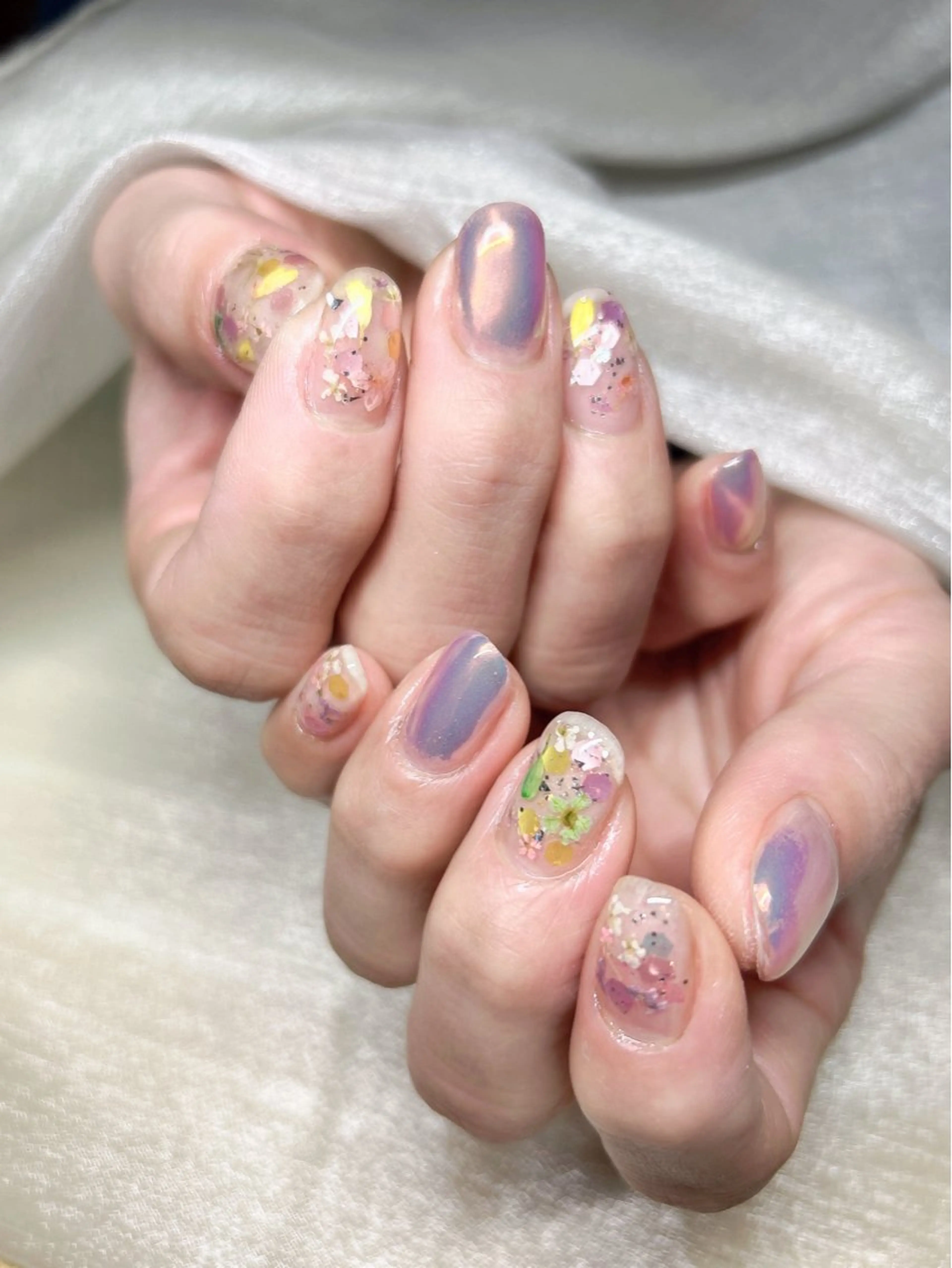 ネイル アートネイル ミラーネイル 持ち込み ニュアンスネイル ストーンネイル LUKA NAILのネイルデザイン