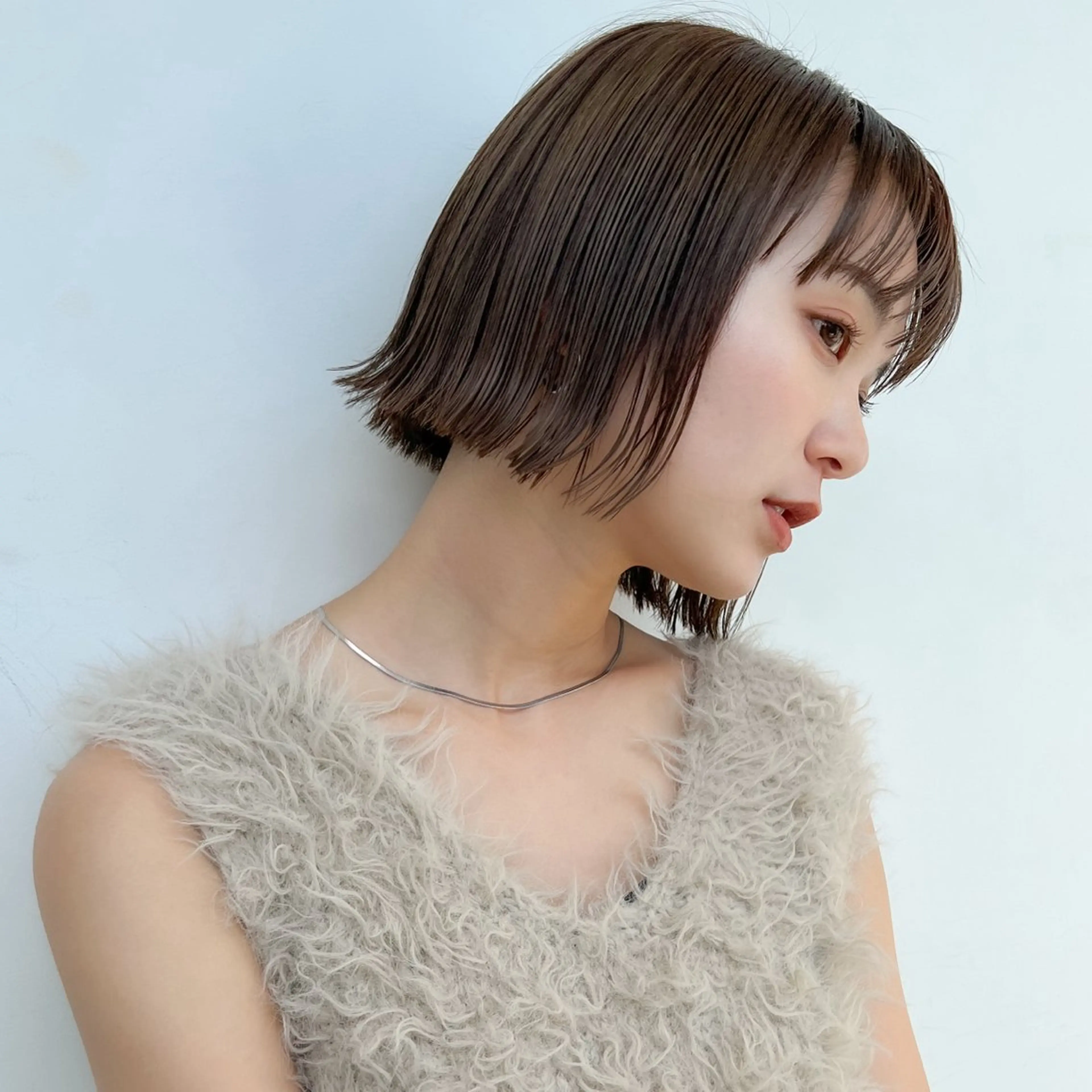 ショート カラー ボブ/巻ける縮毛矯正 /韓国レイヤーはなのヘアスタイル