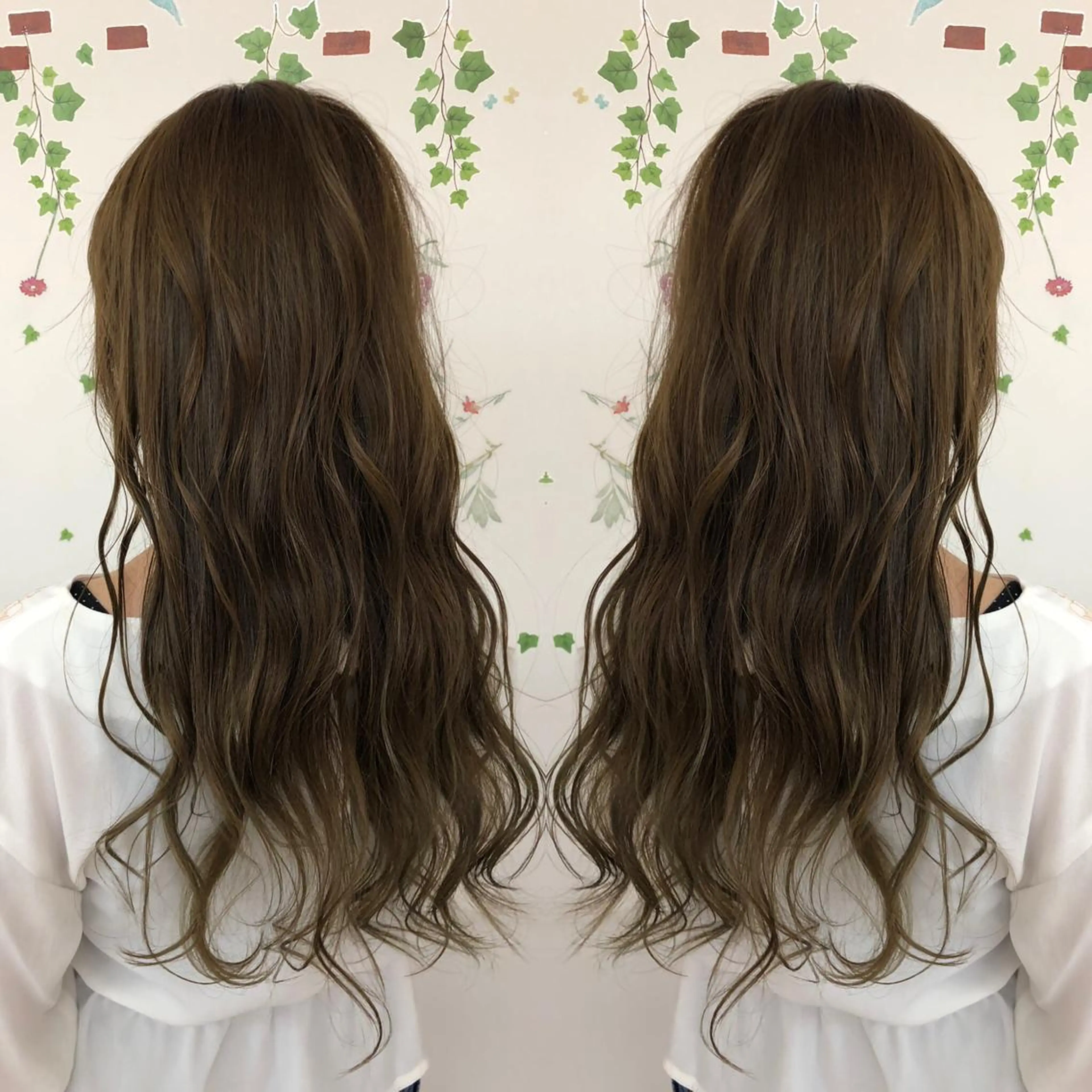 ロング カラー アッシュ バレイヤージュ ブリーチ グラデーションカラー グレージュ 三鷹で1番ショート ボブをカットする新谷のヘアスタイル