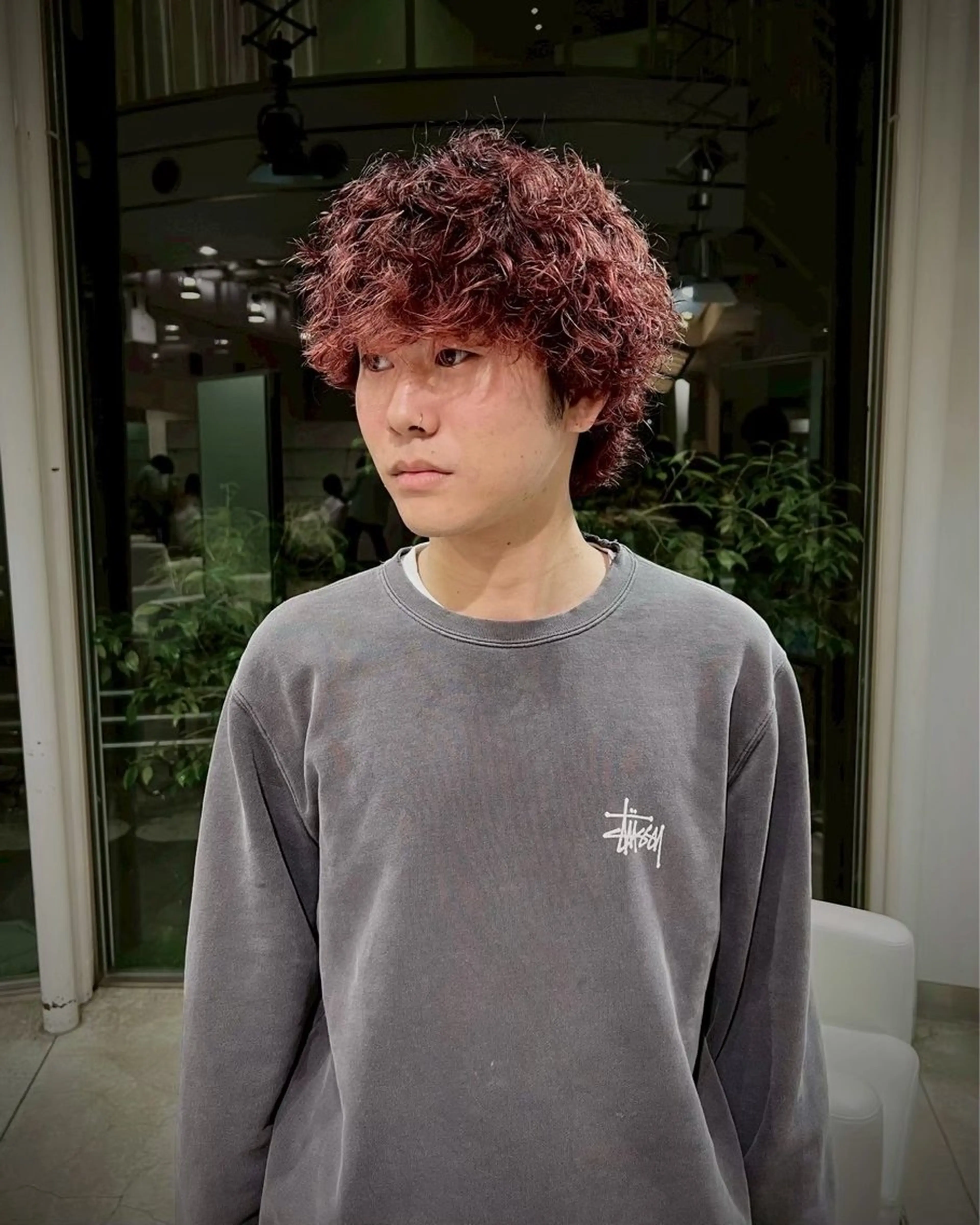 パーマ メンズ ハイトーン/ レイヤー/ボブのヘアスタイル