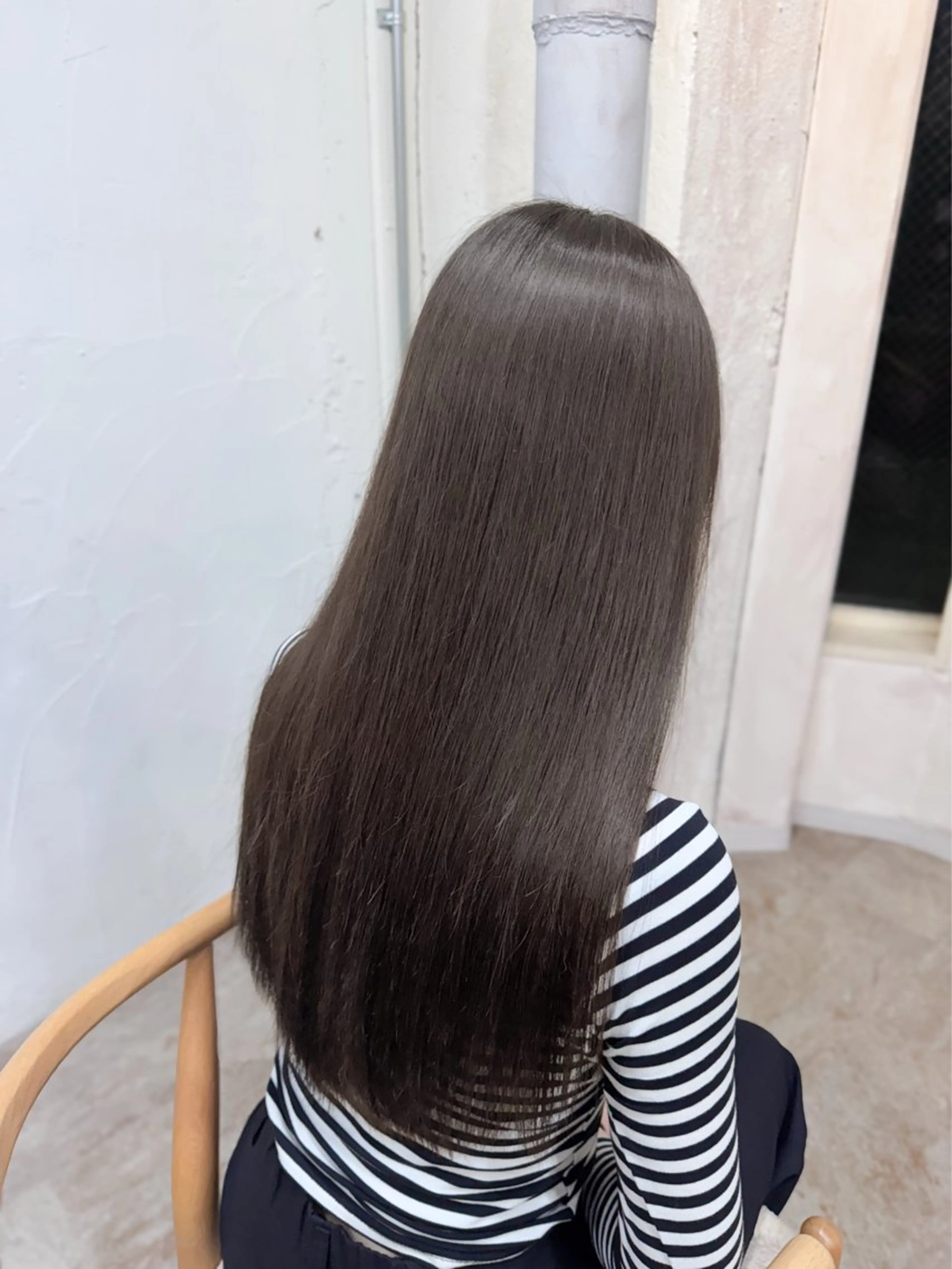 ロング カラー 髪質改善 トリートメント ヘアカラー トリートメント レイヤーカット/ 艶カラー/みらいのヘアスタイル