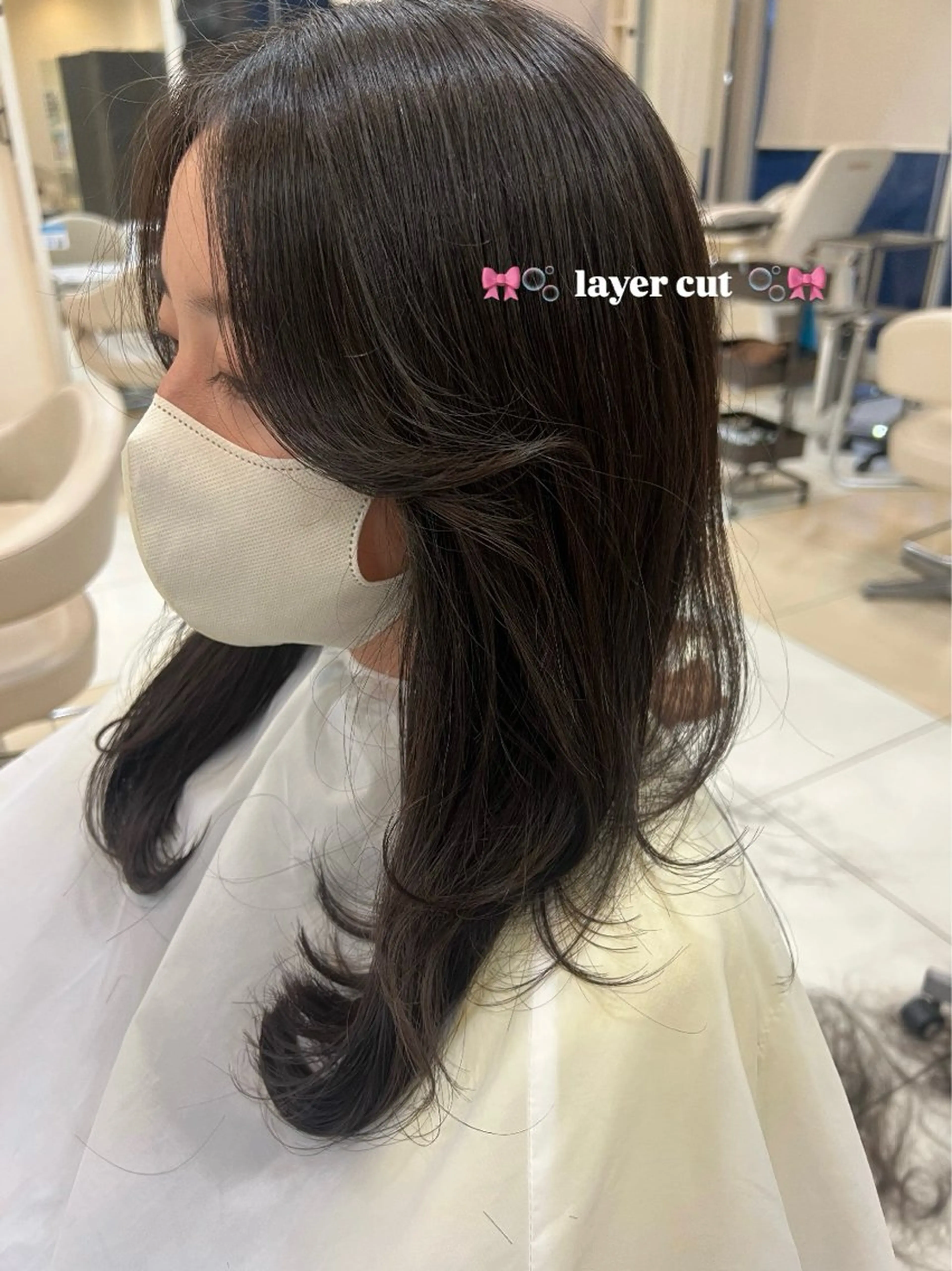 ロング ヘアアレンジ 顔周りカット 韓国風ヘア レイヤーカット カット LiTA 友田未来のヘアスタイル