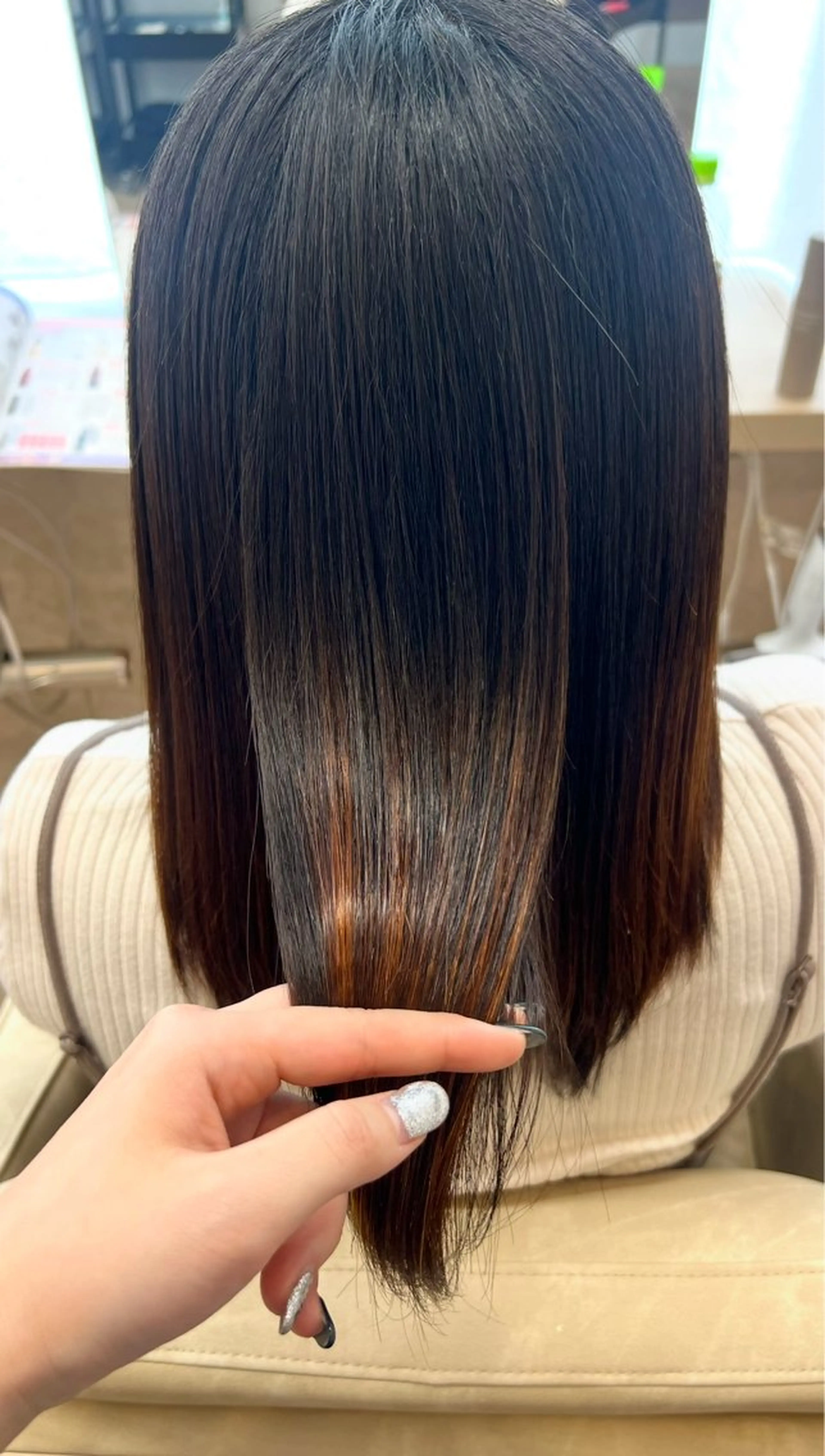 ミディアム 酸性ストレート 縮毛矯正 山下 稚葉 艶髪/透明感カラーのヘアスタイル