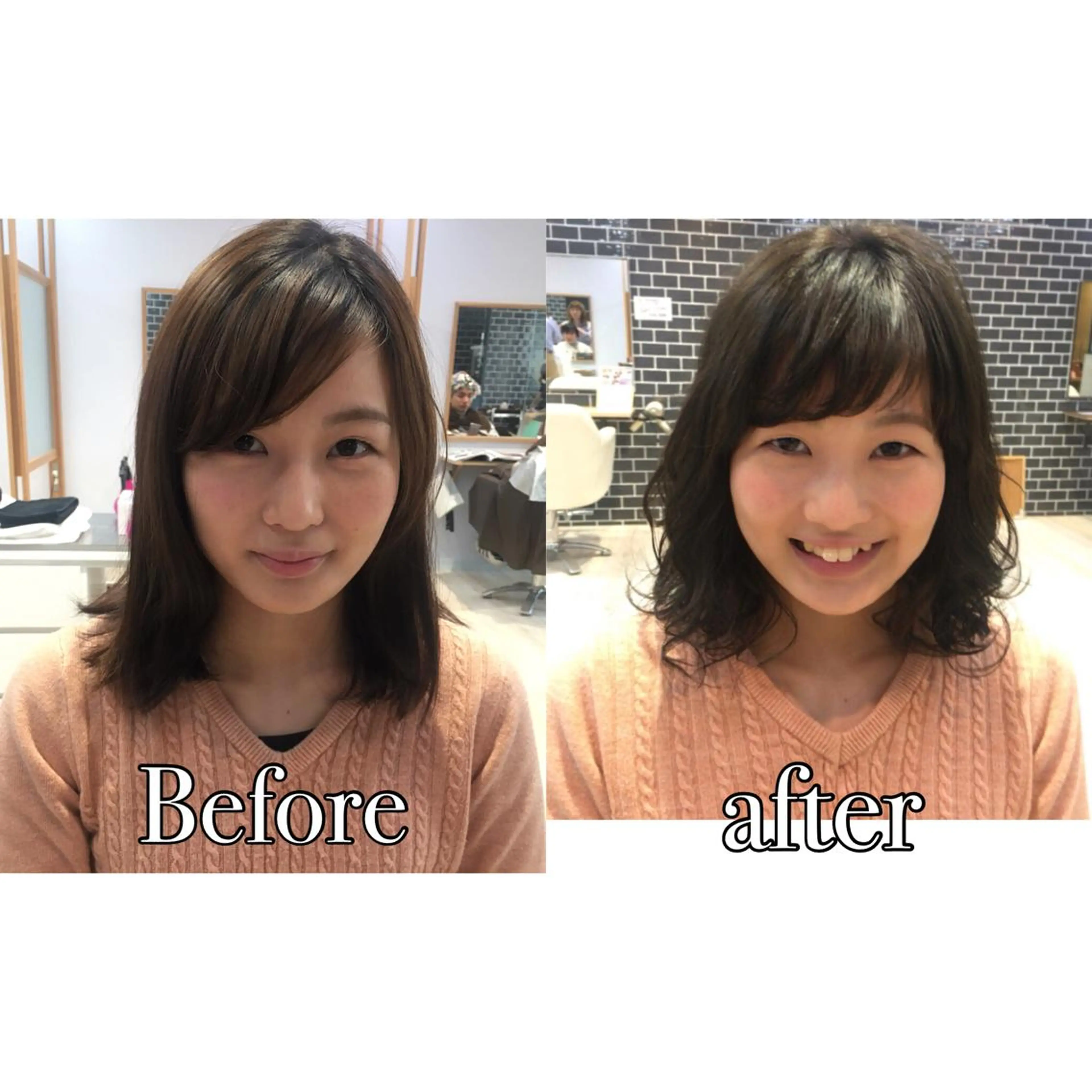 ミディアム カラー レイヤーカット 小顔カット 中村 美穂のヘアスタイル