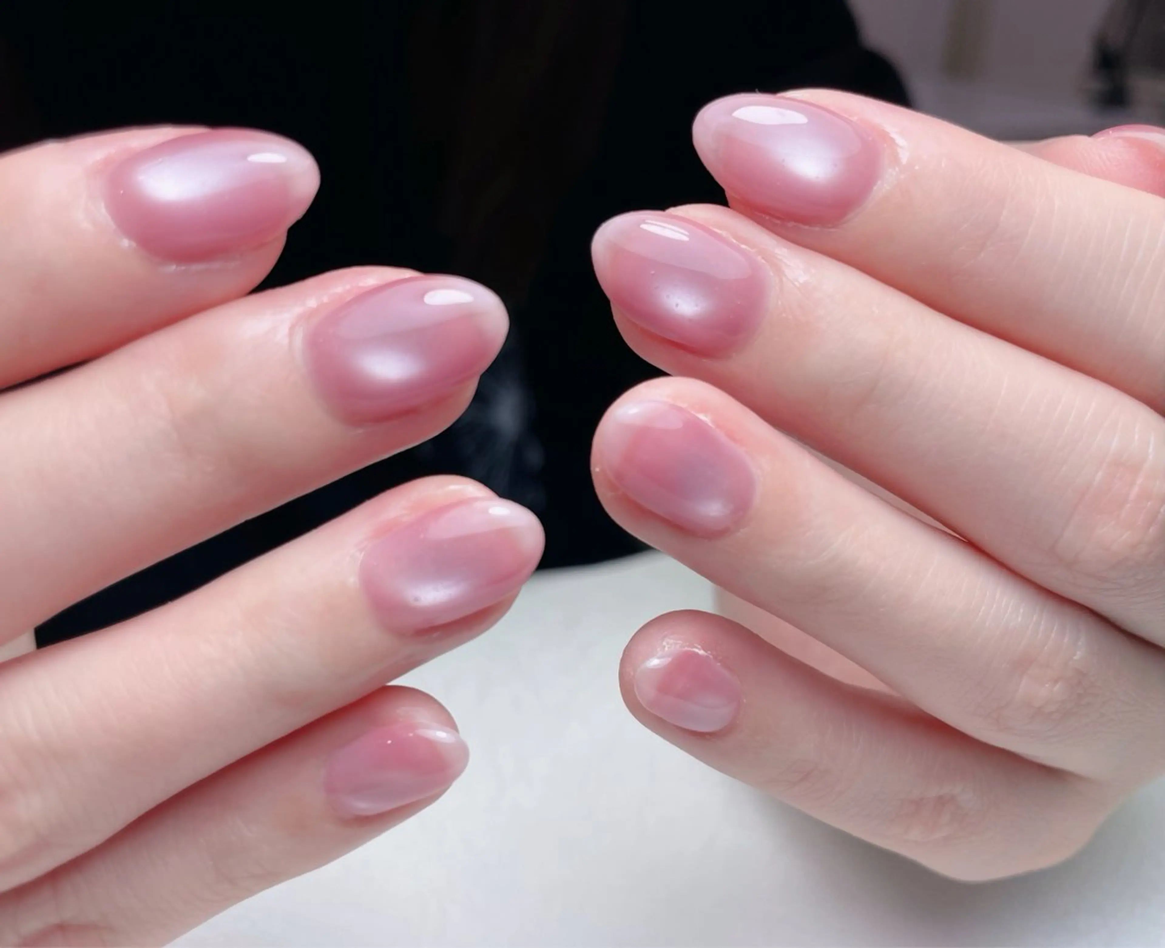ネイル オーロラネイル 長さ出し フットネイル フレンチネイル ジェルネイル 中野駅から2分 MEO NAILのネイルデザイン