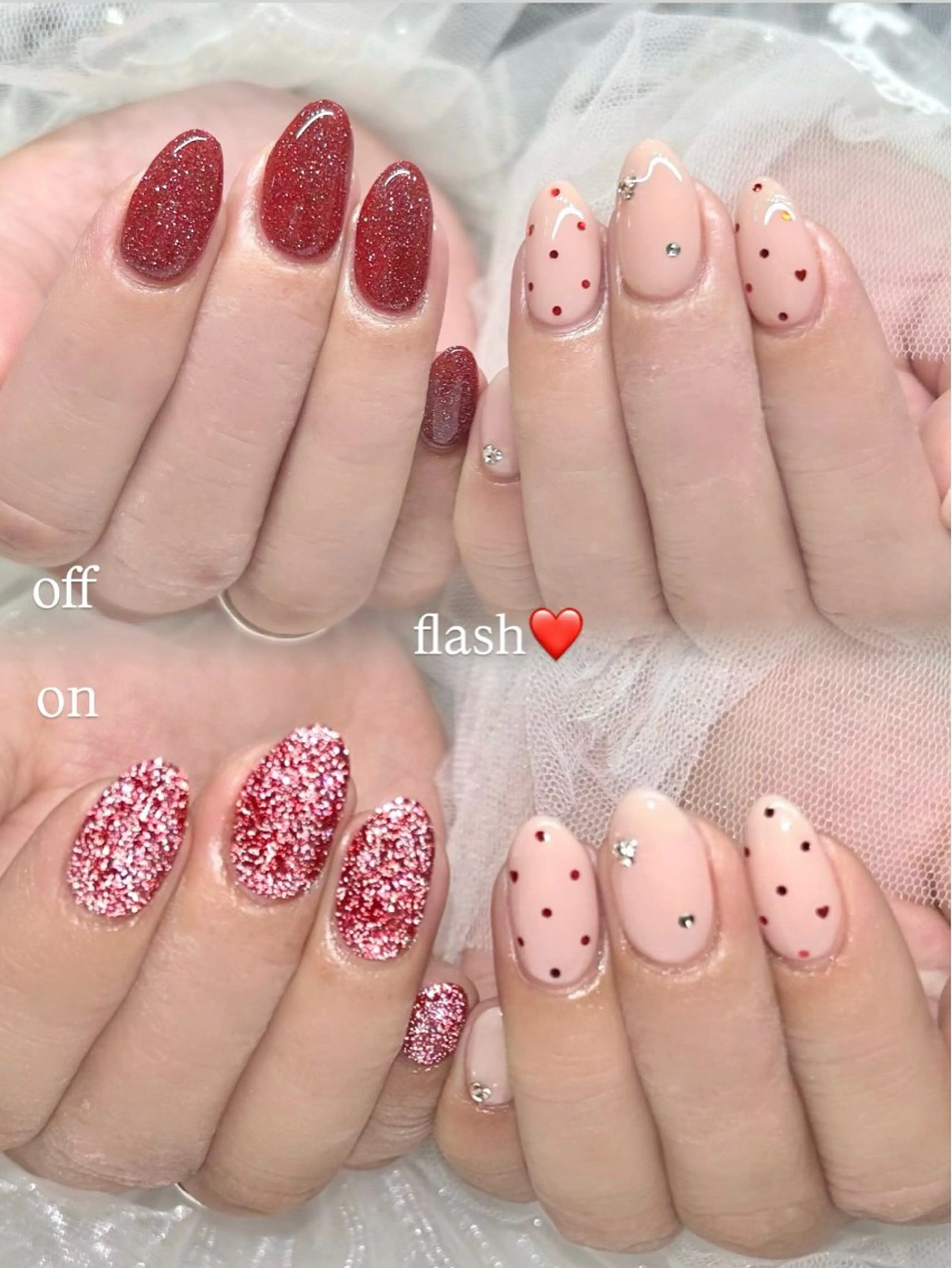 ネイル フラッシュネイル ジェルネイル ハート ワンカラーネイル パラジェル ハンドネイル 🎀チーク/ちゅるん 🫧chisa🎀のネイルデザイン