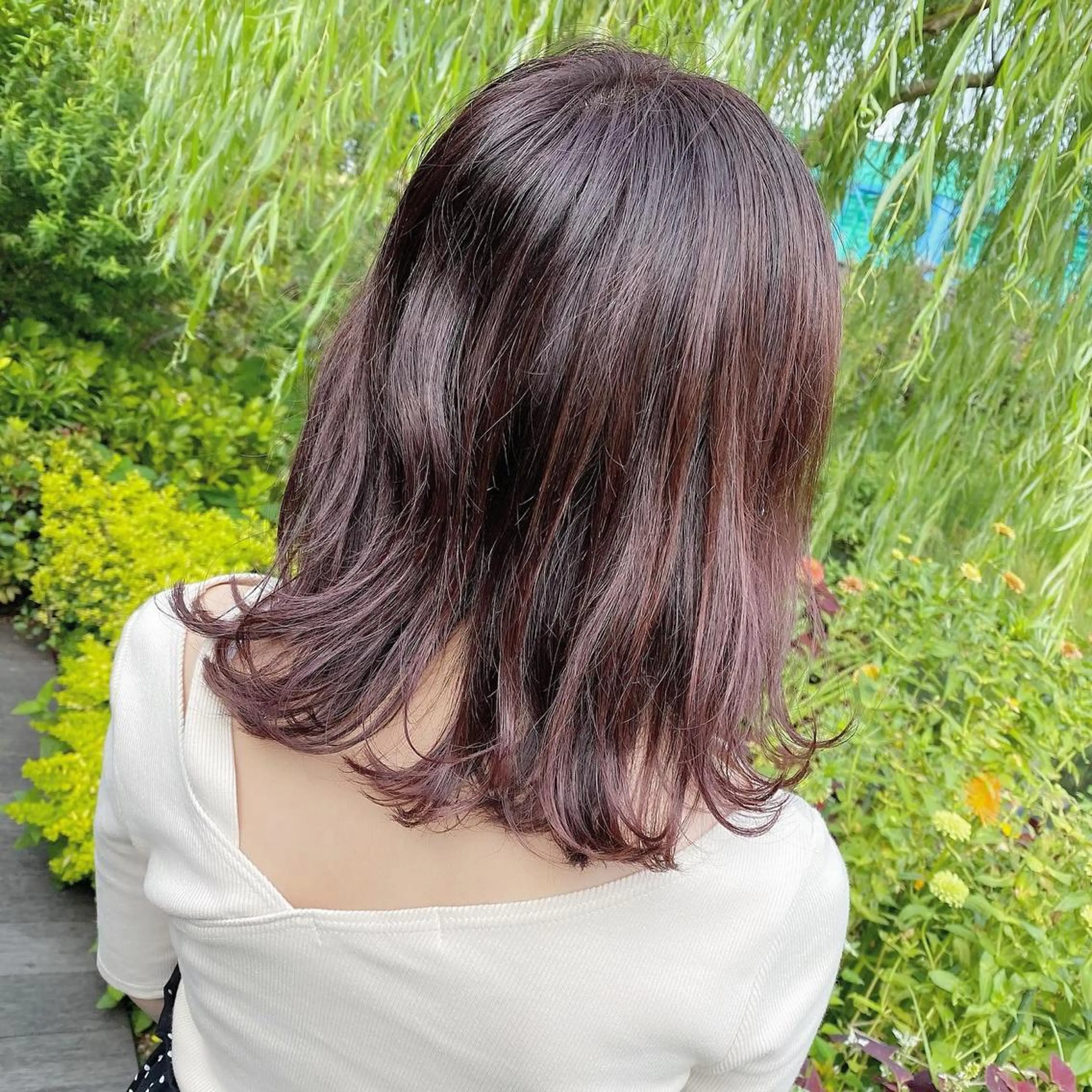 ミディアム カラー 切りっぱなしボブ ブラウンカラー ピンクカラー ピンクブラウン ボブ 髪質改善特化 安東駿介のヘアスタイル