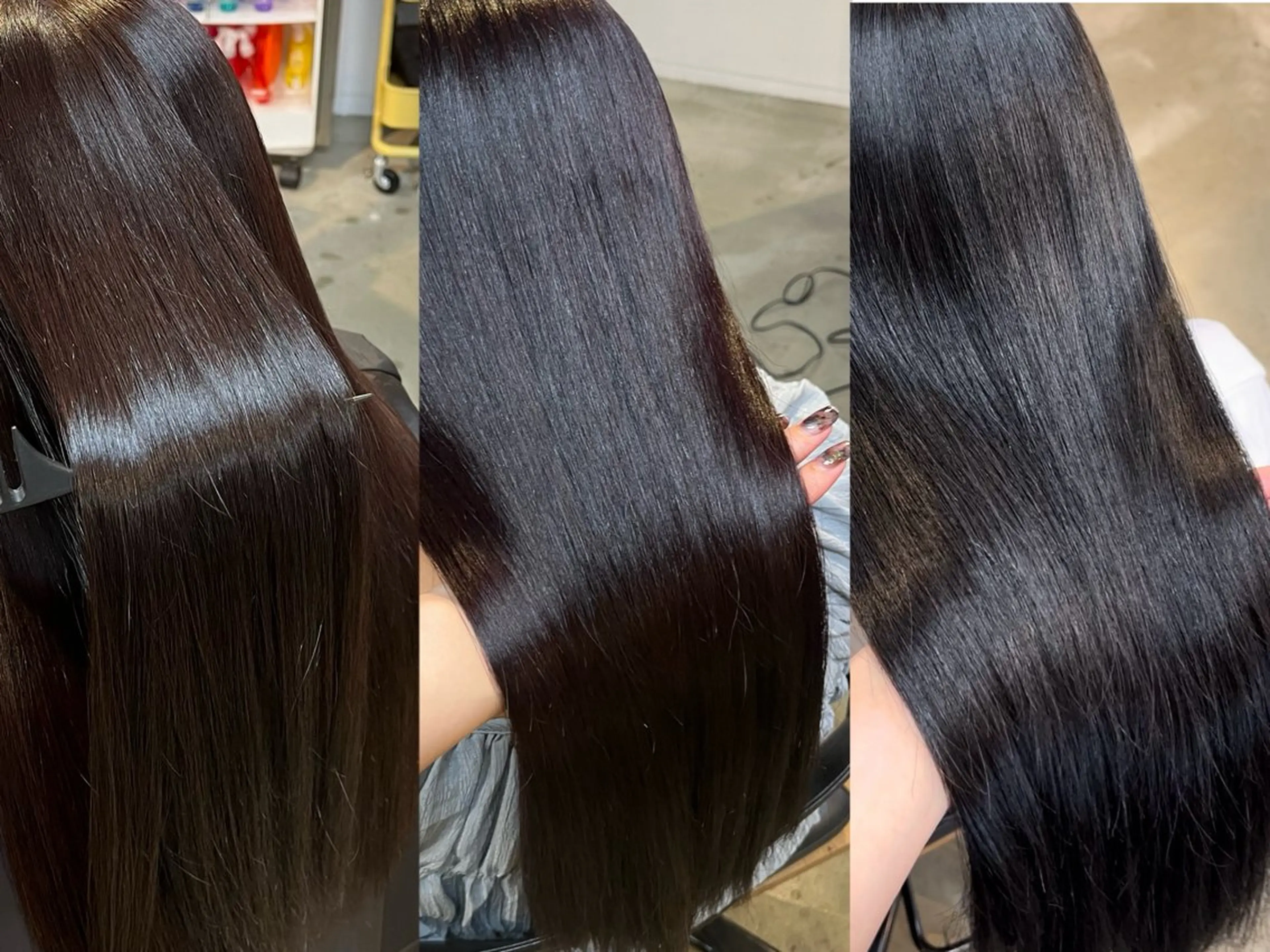 ロング トリートメント カット 縮毛矯正 トリートメント 本木下朋花/髪質 改善×ダブルカラーのヘアスタイル