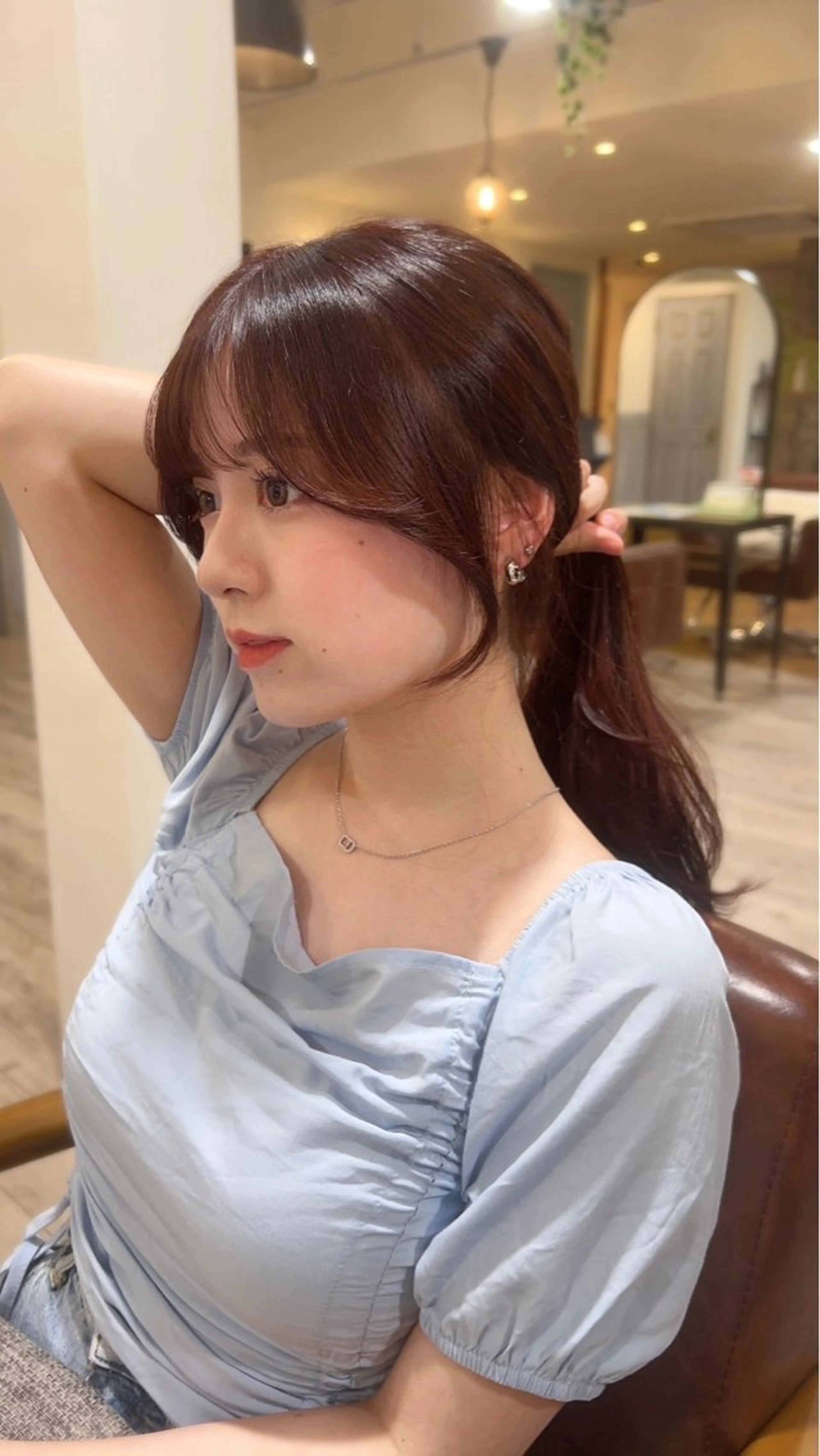 ロング 韓国風カラー 顔周りカット 韓国風ヘア おくれ毛 小顔カット カット ヘアカラー 韓国レイヤーカット /千葉/shimonのヘアスタイル