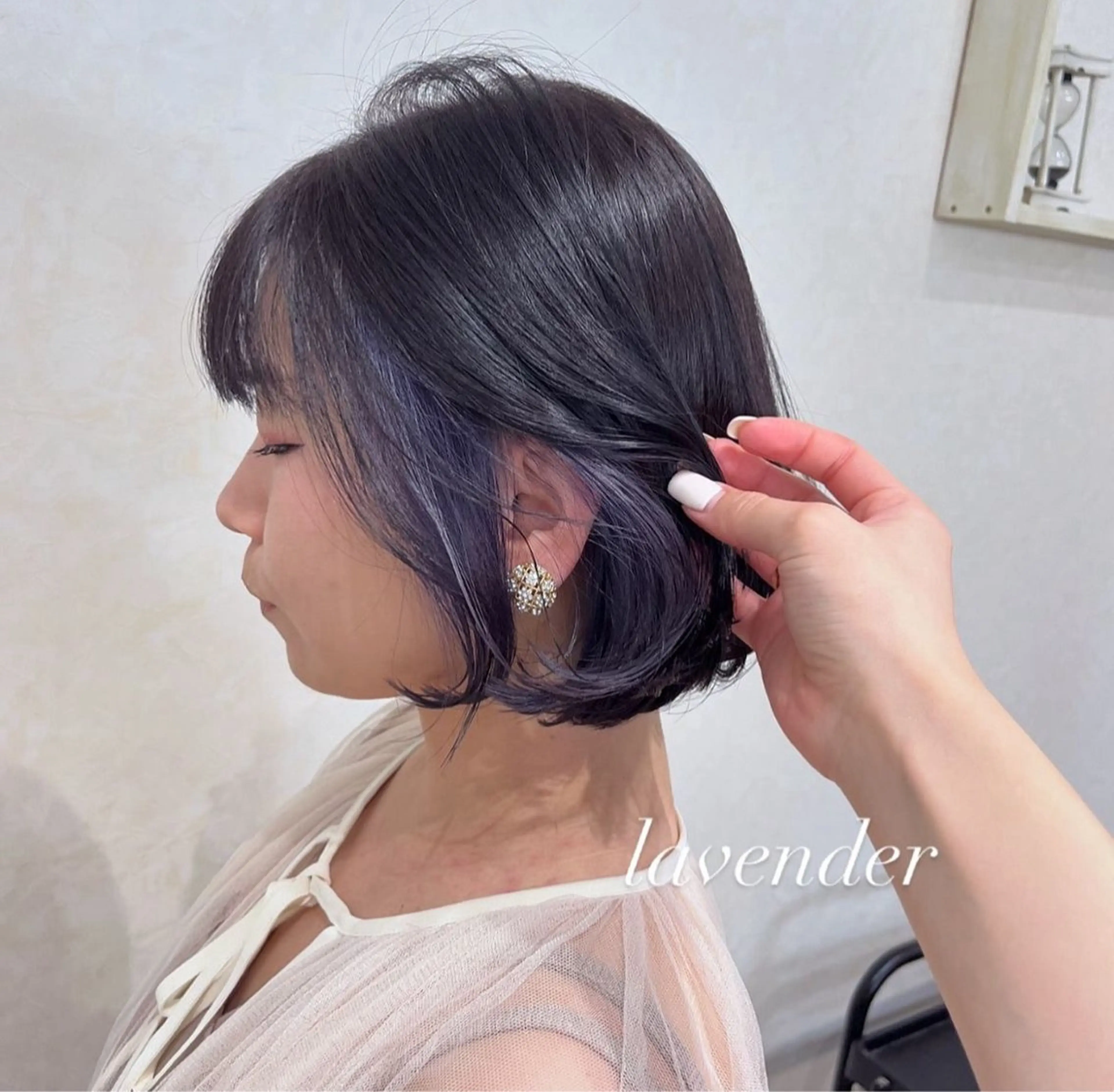 カラー ブルーカラー ブルーラベンダー インナーカラー ラベンダーカラー ヘアカラー トリートメント N°+aero 🤍ユメのヘアスタイル