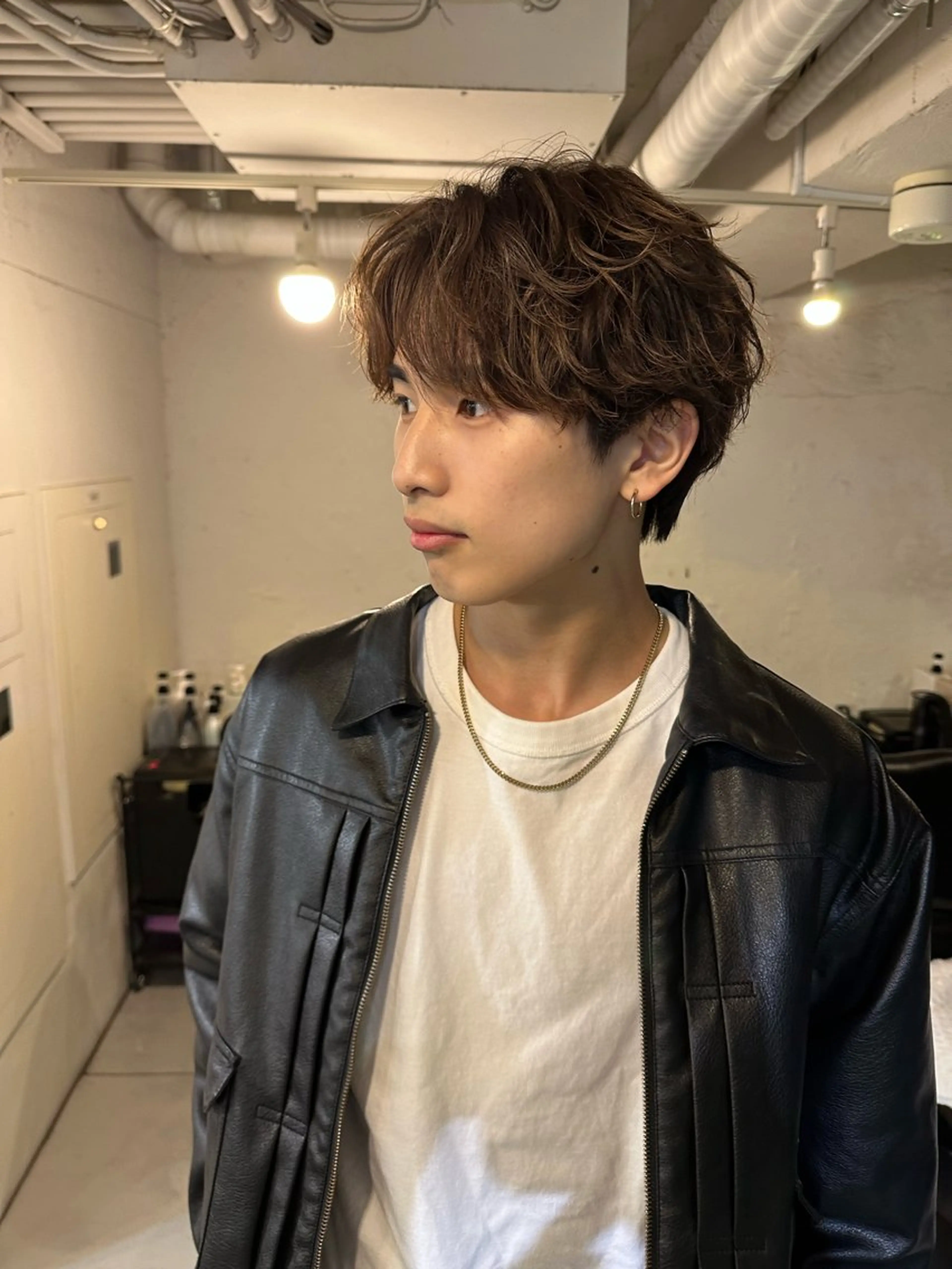 ミディアム メンズ カット ヘアカラー 横浜/メンズ特化/ Farbe/田中颯斗のヘアスタイル