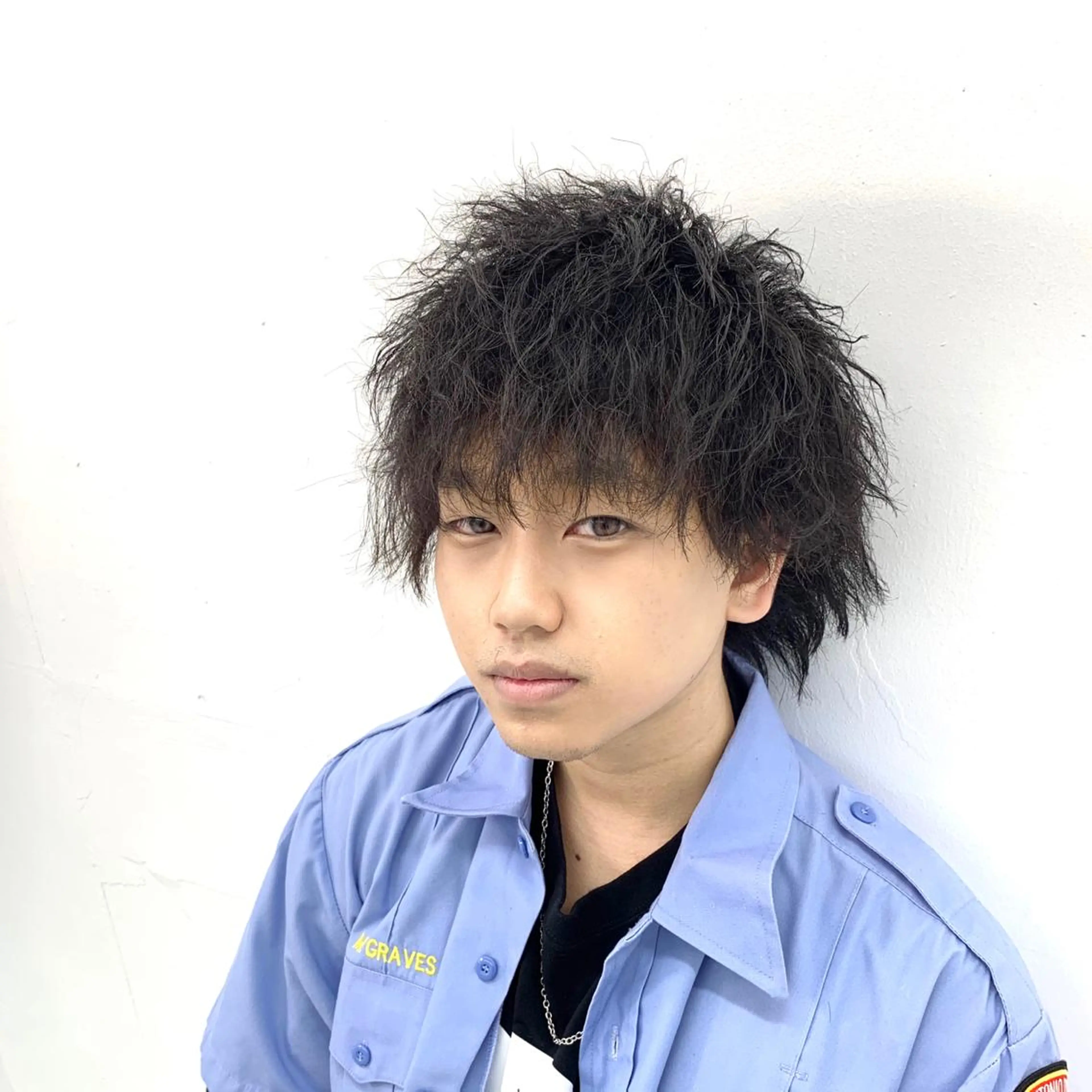 ミディアム パーマ メンズ 柏メンズカットパーマ NO.1タイチのヘアスタイル