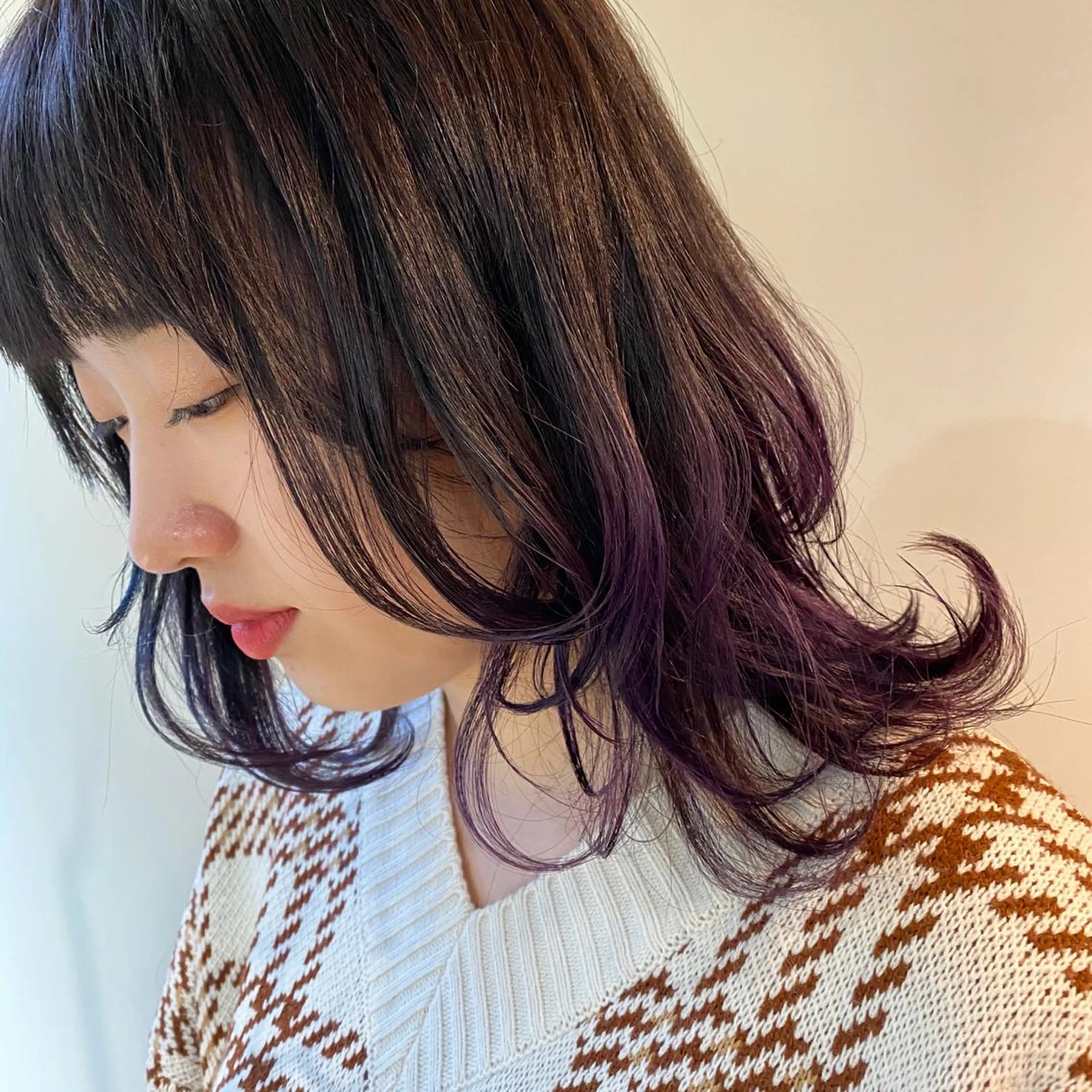 ミディアム カラー ヘアアレンジ グラデーションカラー ラベンダーカラー 撮影モデル募集 🦋soemikaのヘアスタイル