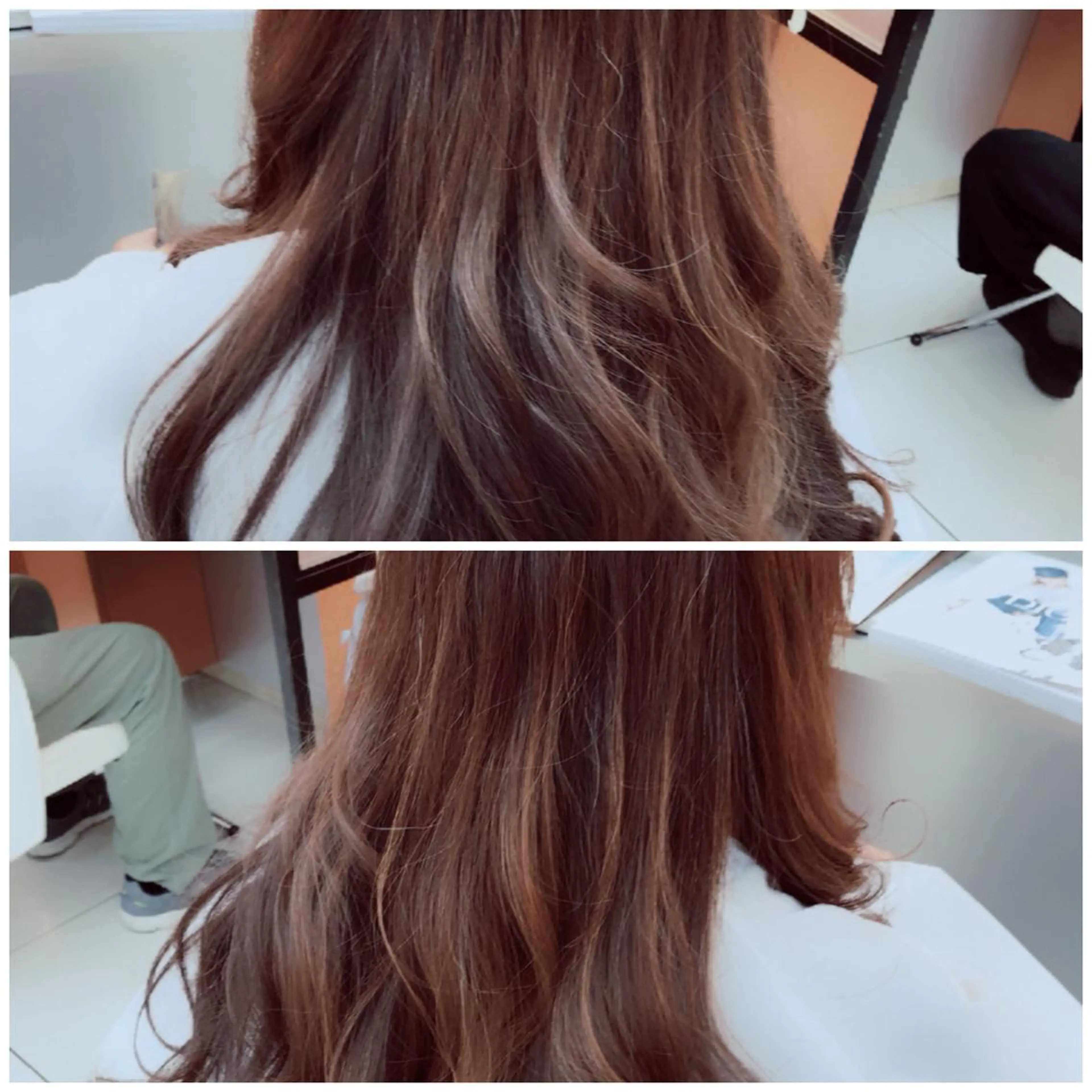 ロング カラー バレイヤージュ レイヤーカット 奈良崎 和弘のヘアスタイル