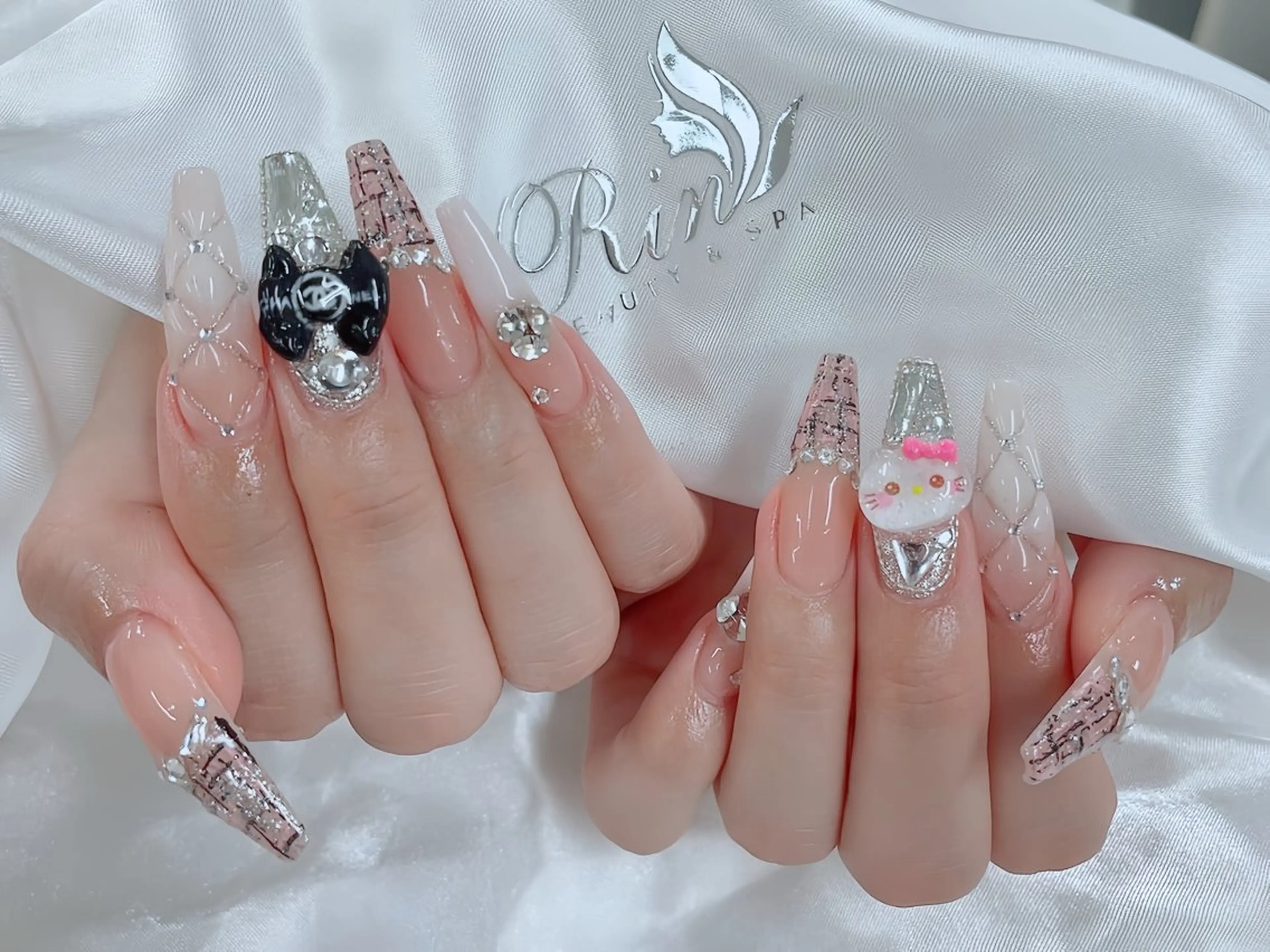 ネイル アートネイル 成人式 ジェルネイル ニュアンスネイル 夏ネイル ハンドネイル Rin Nail 新大久保店のネイルデザイン