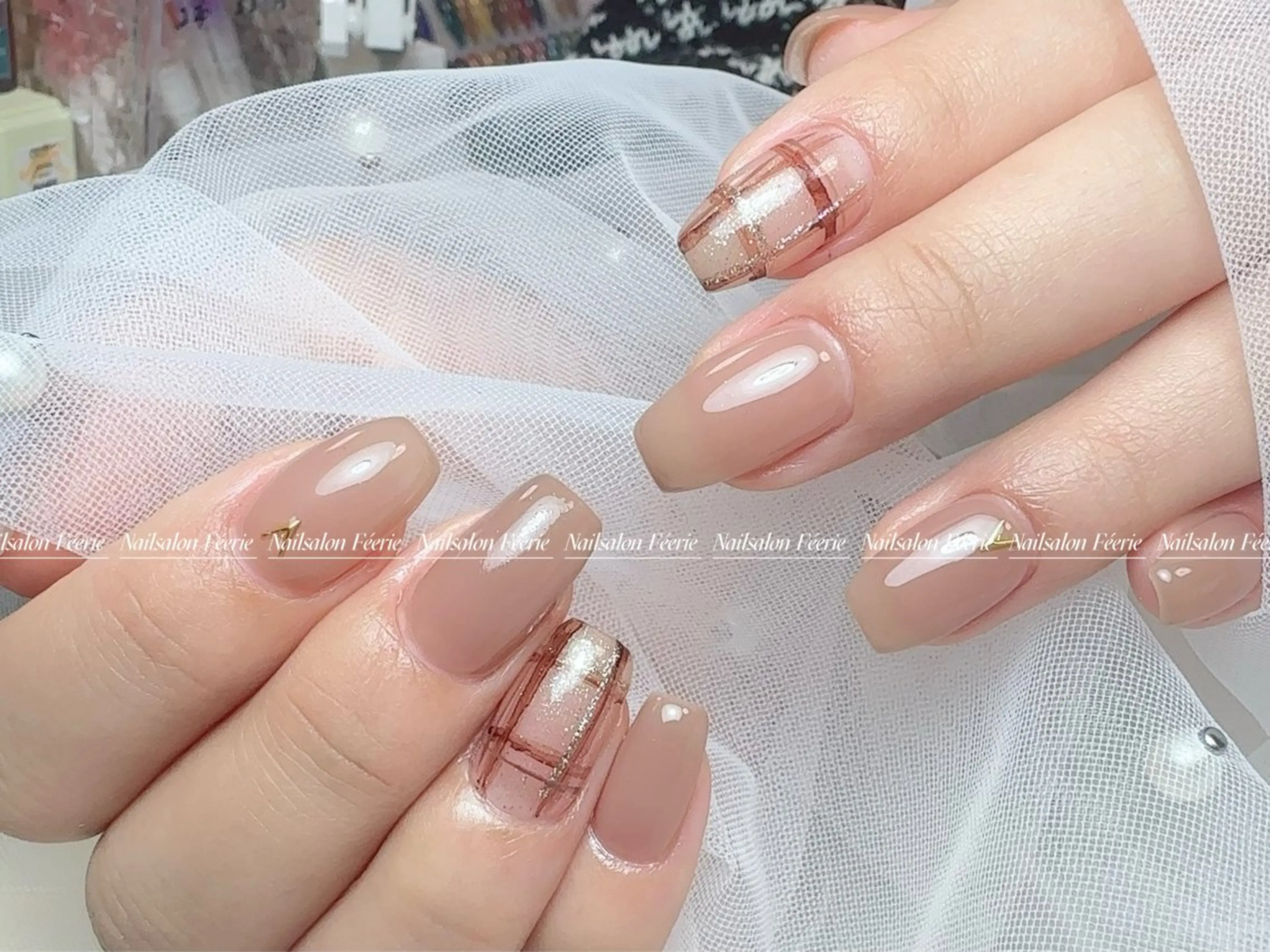 ネイル 成人式 長さ出し フットネイル フレンチネイル ジェルネイル ハンドネイル ハンドケア nail salon Feerieのネイルデザイン