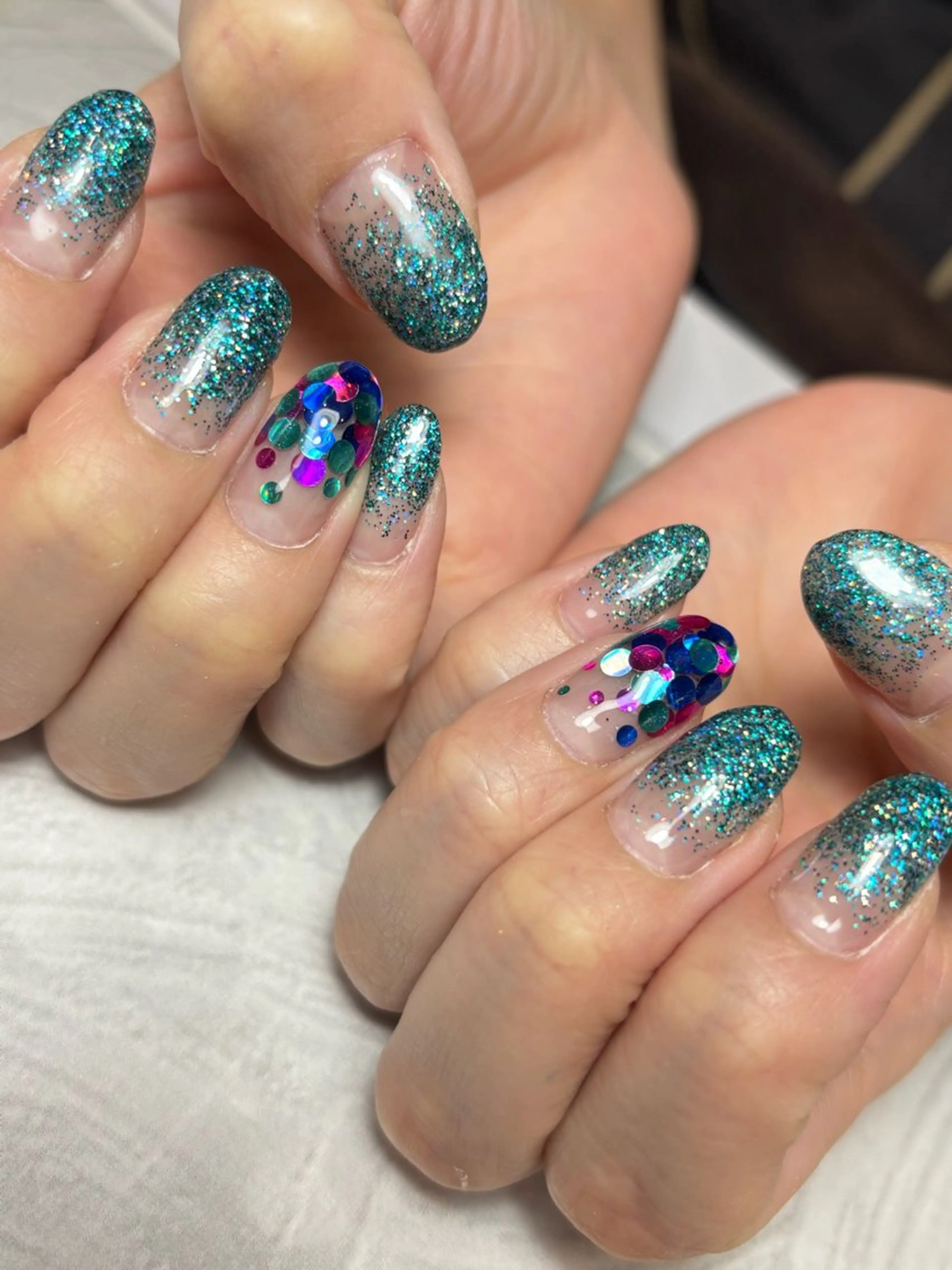 ネイル グラデーション ラメ(グリッター) ラメグラデーション ハンドネイル CHERILY SAKURAのネイルデザイン