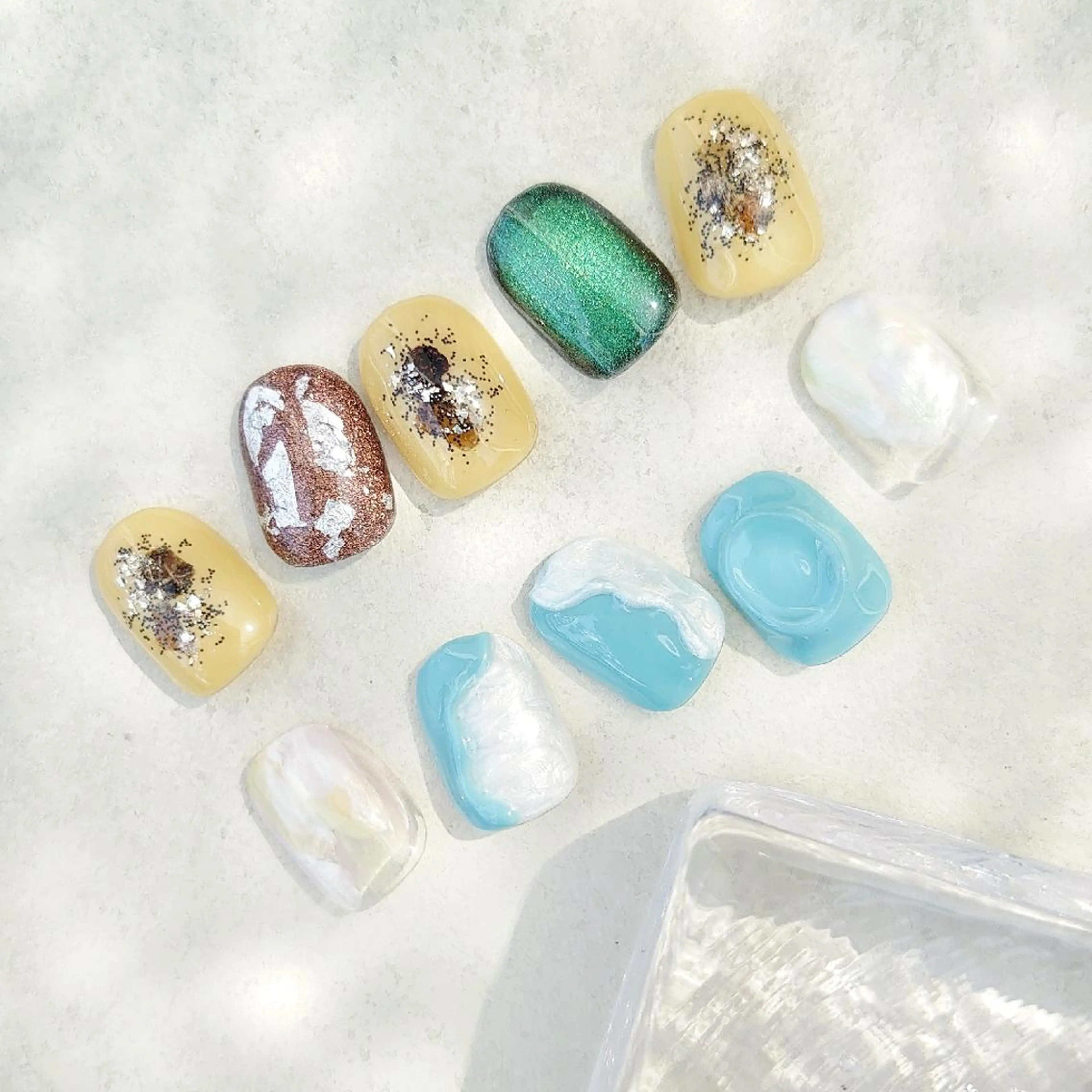ネイル ニュアンスネイル ショートネイル ハンドネイル gemickle nailのネイルデザイン