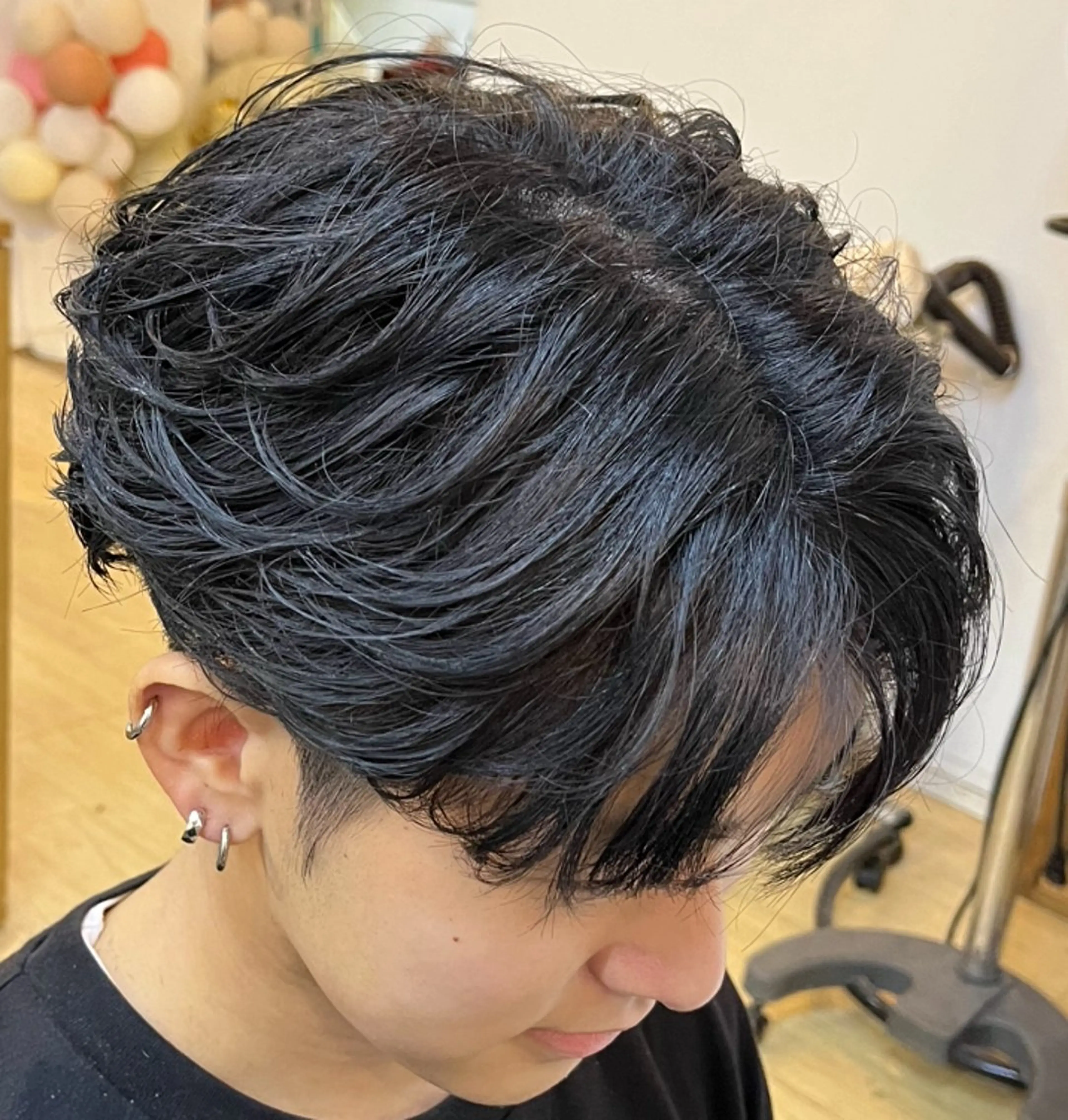 メンズ メンズパーマ カット 市道 翼のヘアスタイル