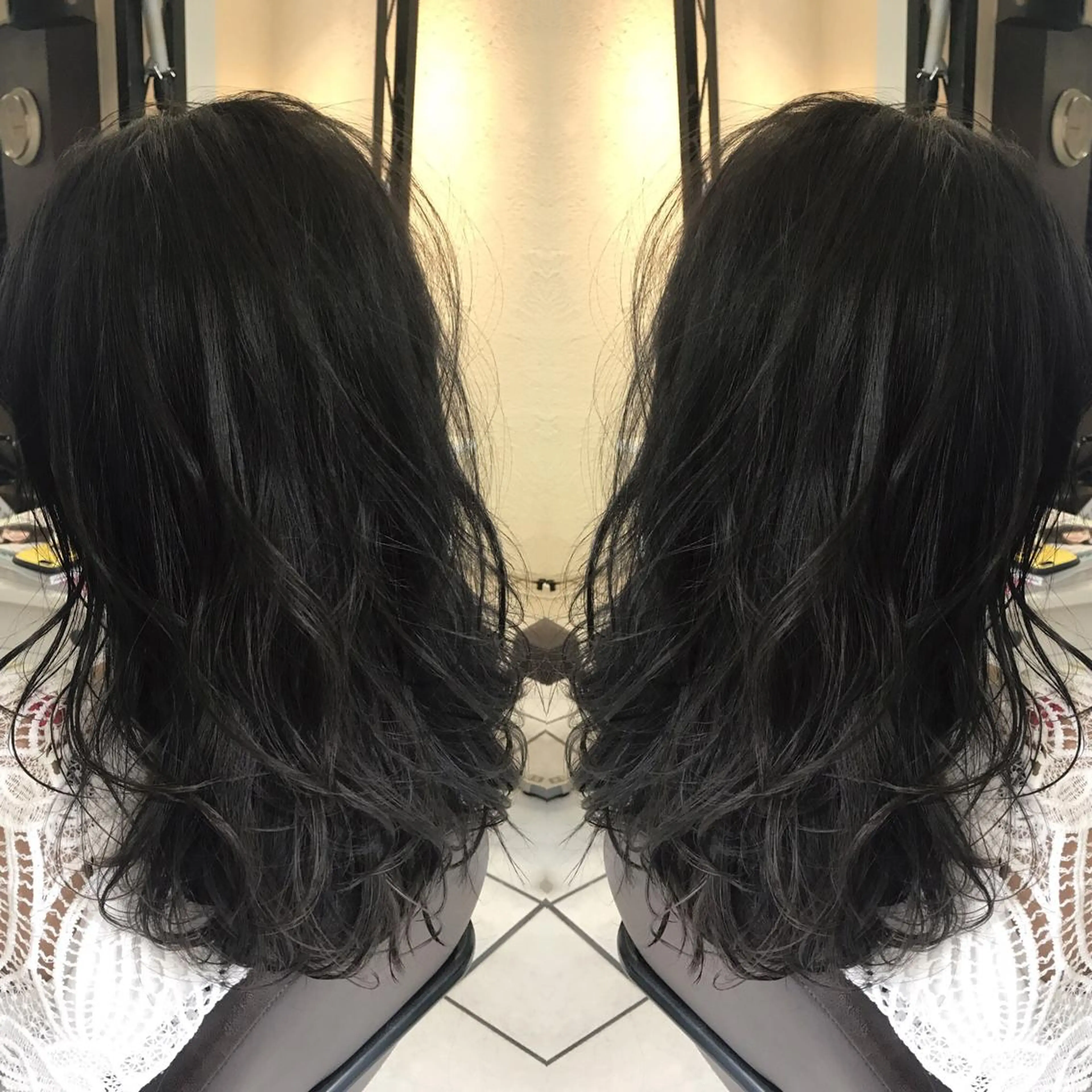 セミロング カラー シールエクステ⭐️ オオミタクヤのヘアスタイル