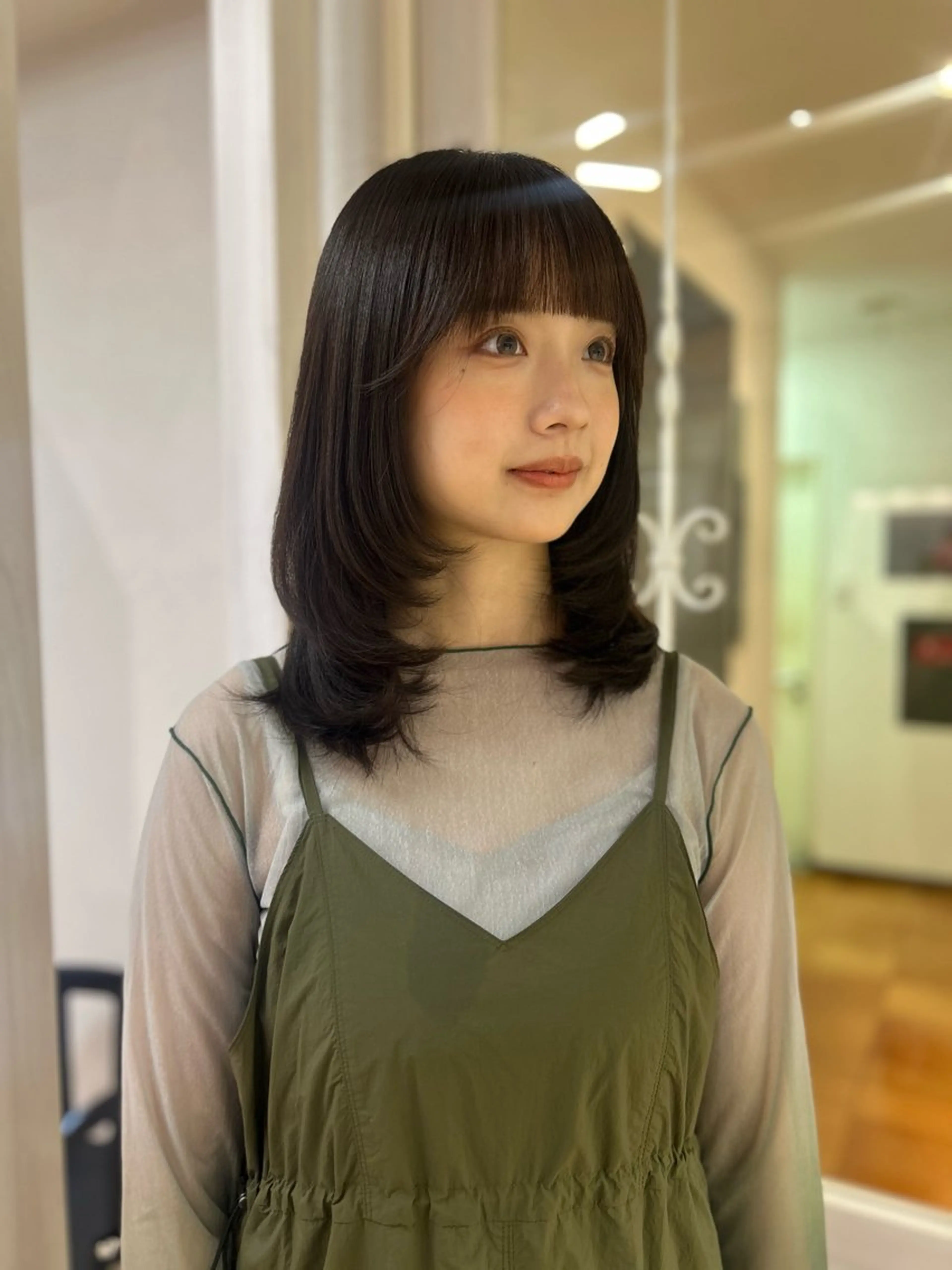 ミディアム カット ヘアカラー トリートメント CIEL 難波店所属・🎀透明感/レイヤ ー/Kotona🎀のヘアスタイル