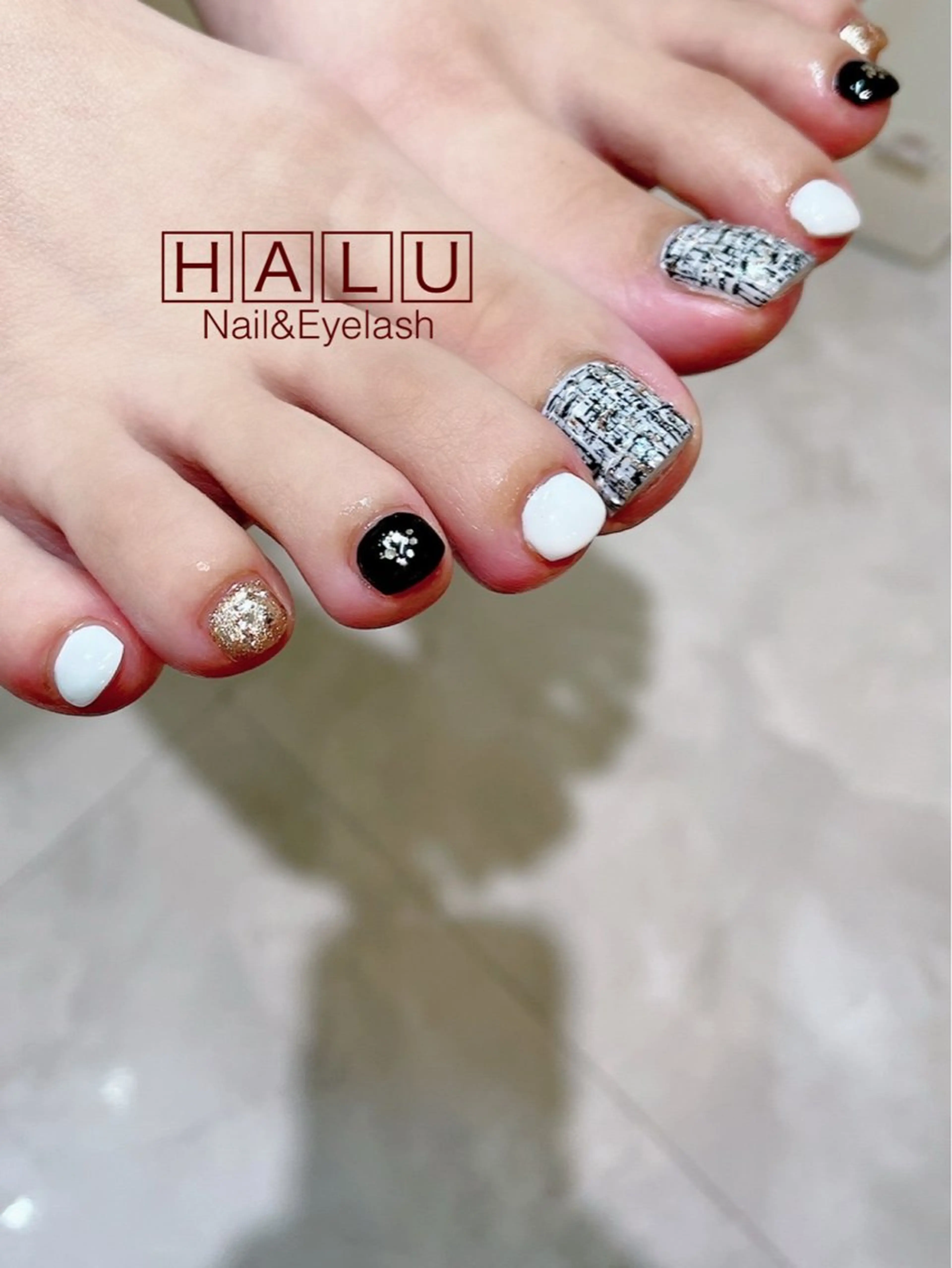 ネイル ツイードネイル ハンドネイル フットネイル HALU ハルのネイルデザイン