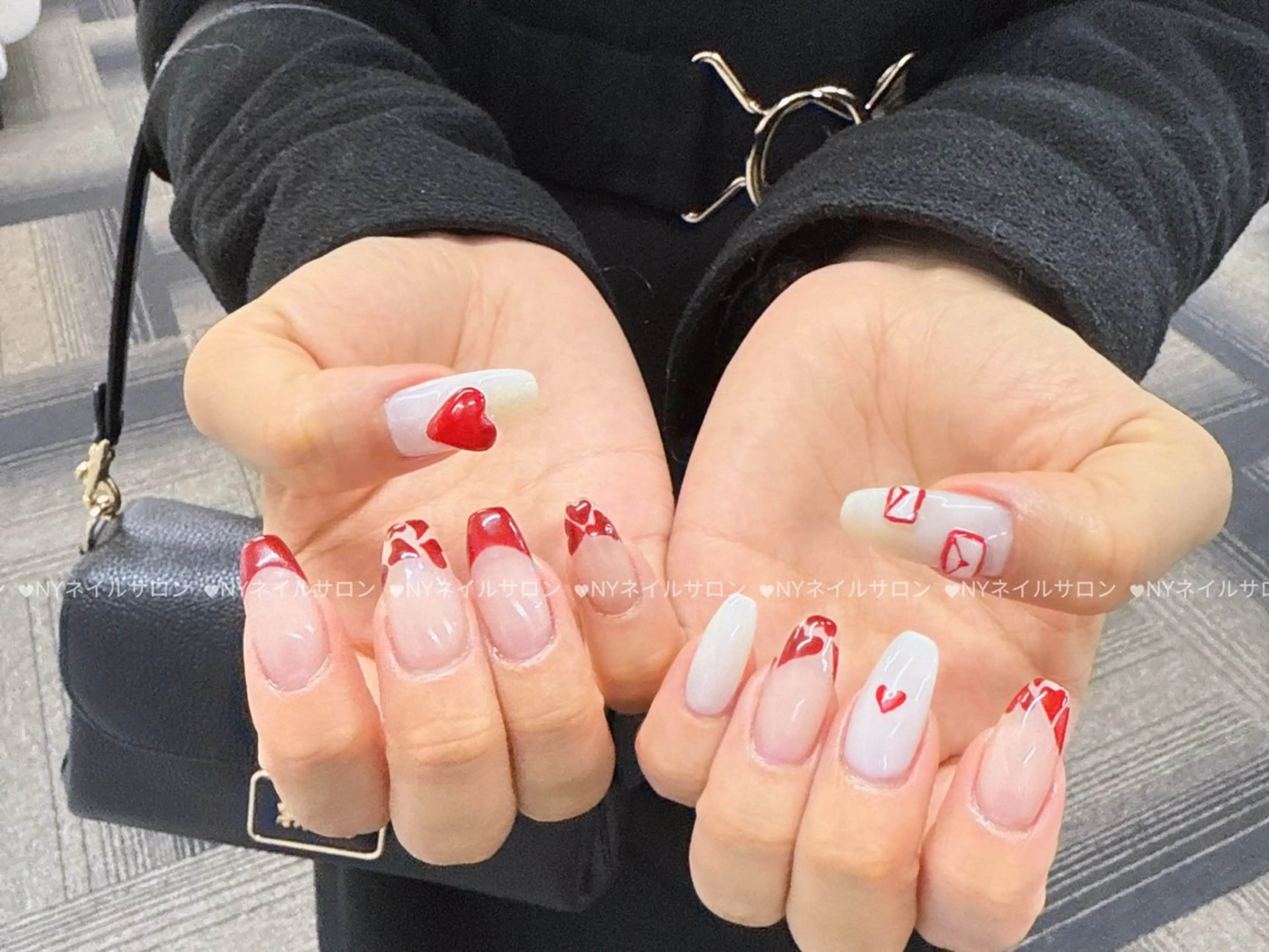 ネイル 長さ出し フットネイル フレンチネイル ジェルネイル ガーリー ハンドネイル NYネイルサロン 千葉中央店のネイルデザイン