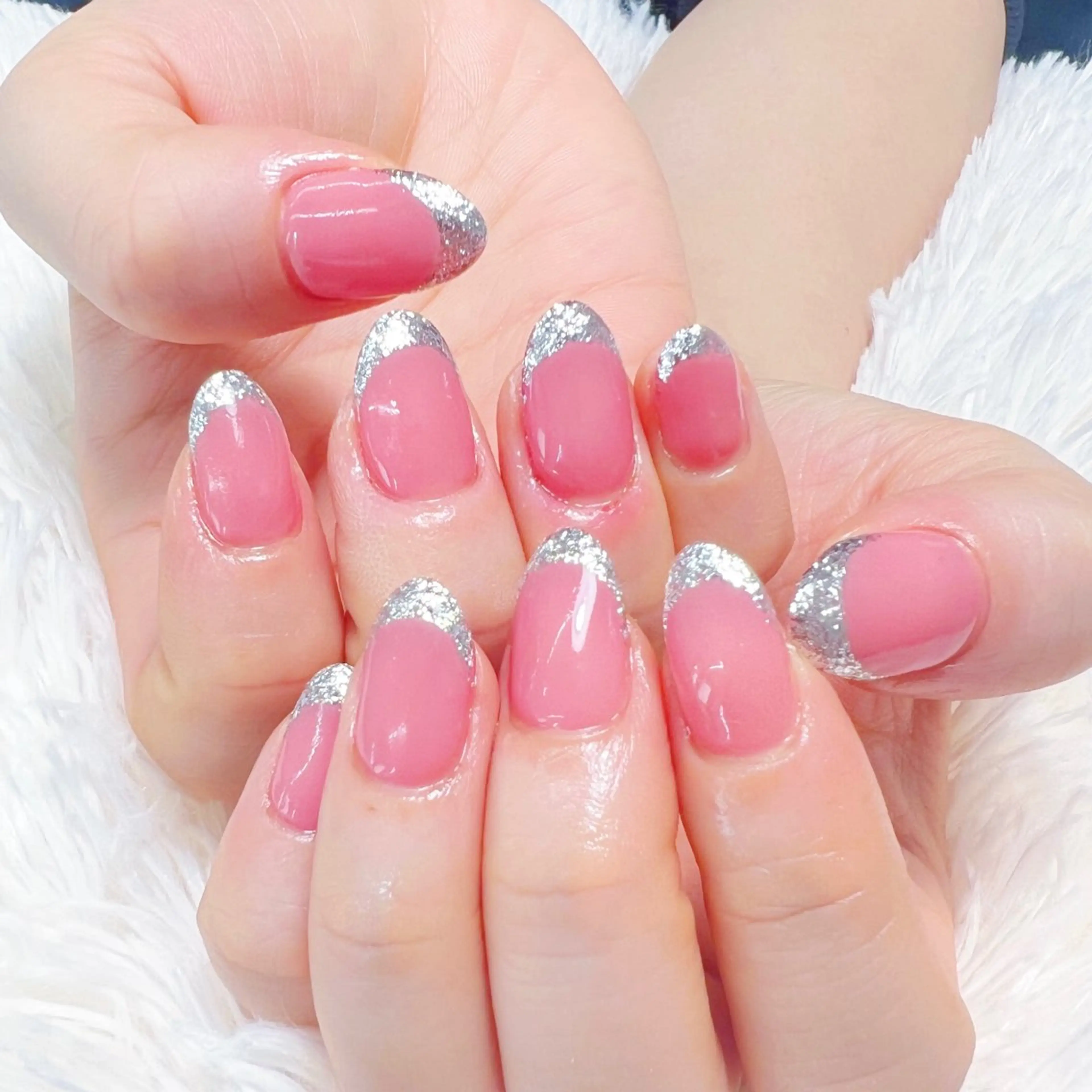 ネイル フレンチネイル ラメ(グリッター) NailOnason ナナのネイルデザイン