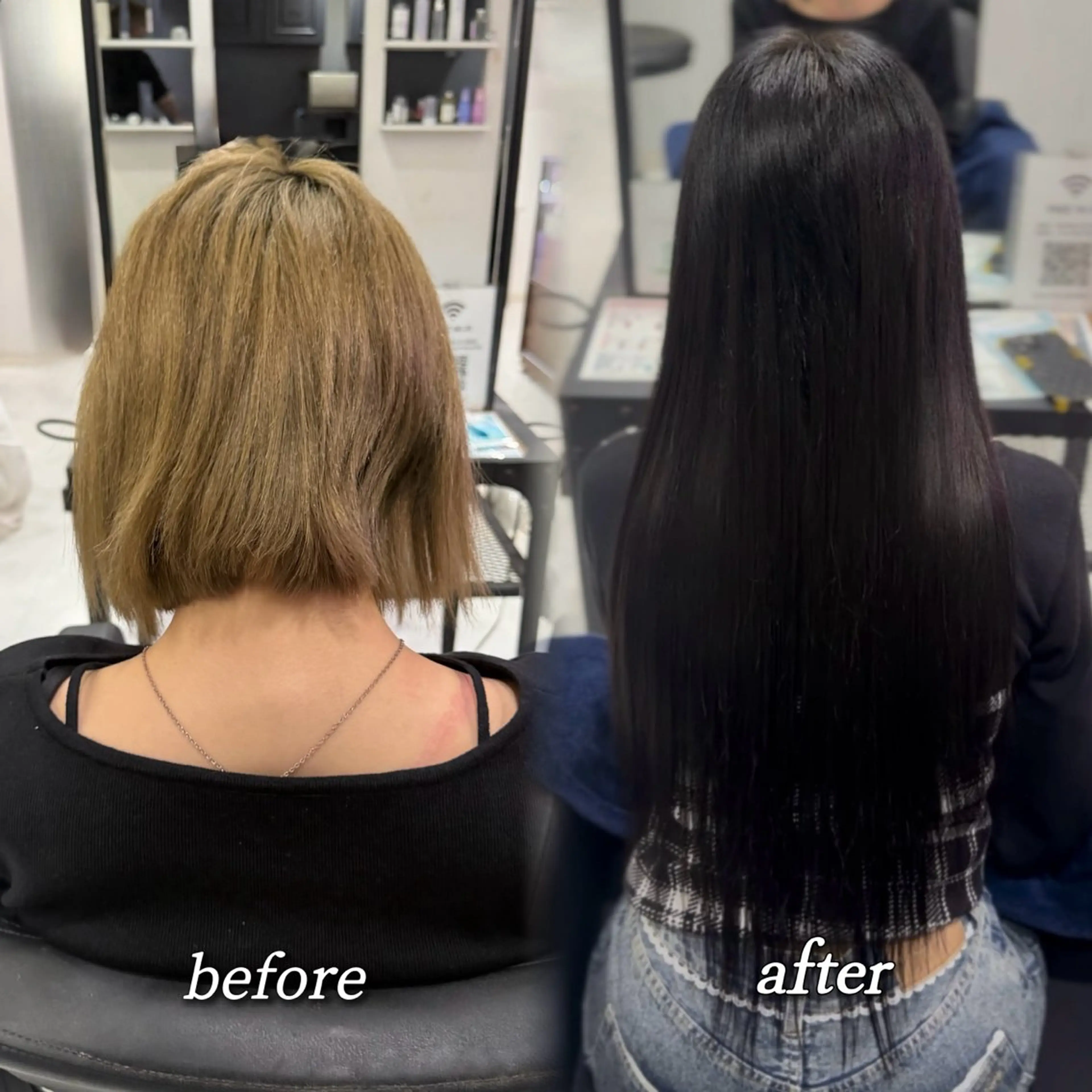 🦋カラー🦋2stepトリートメント🦋シールエクステ80本🦋((メンテナンスカット込))の写真