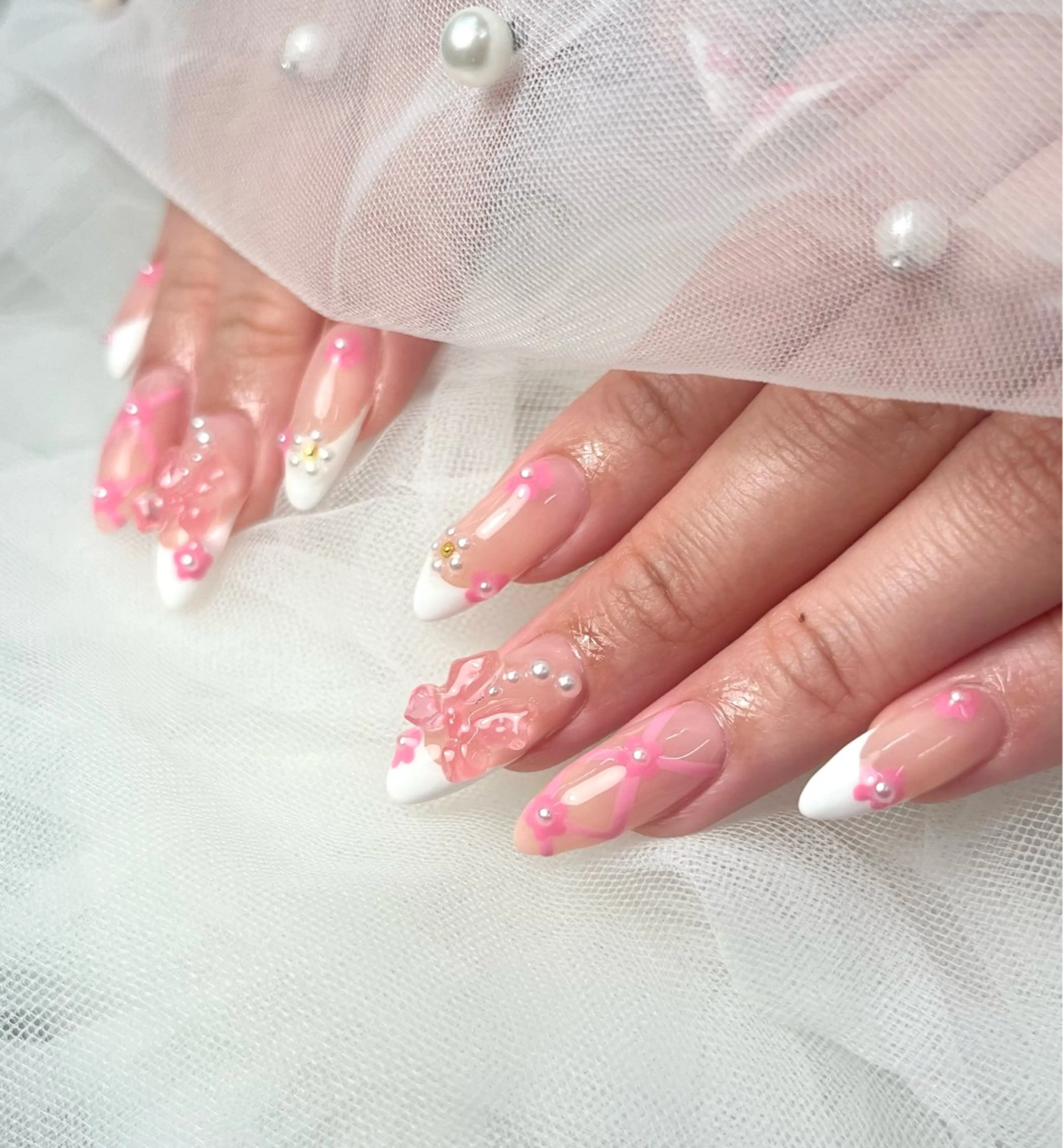 ネイル フレンチネイル 韓国ネイル ピンク ワンホンネイル ハンドネイル ToliyDeliy Mayuのネイルデザイン