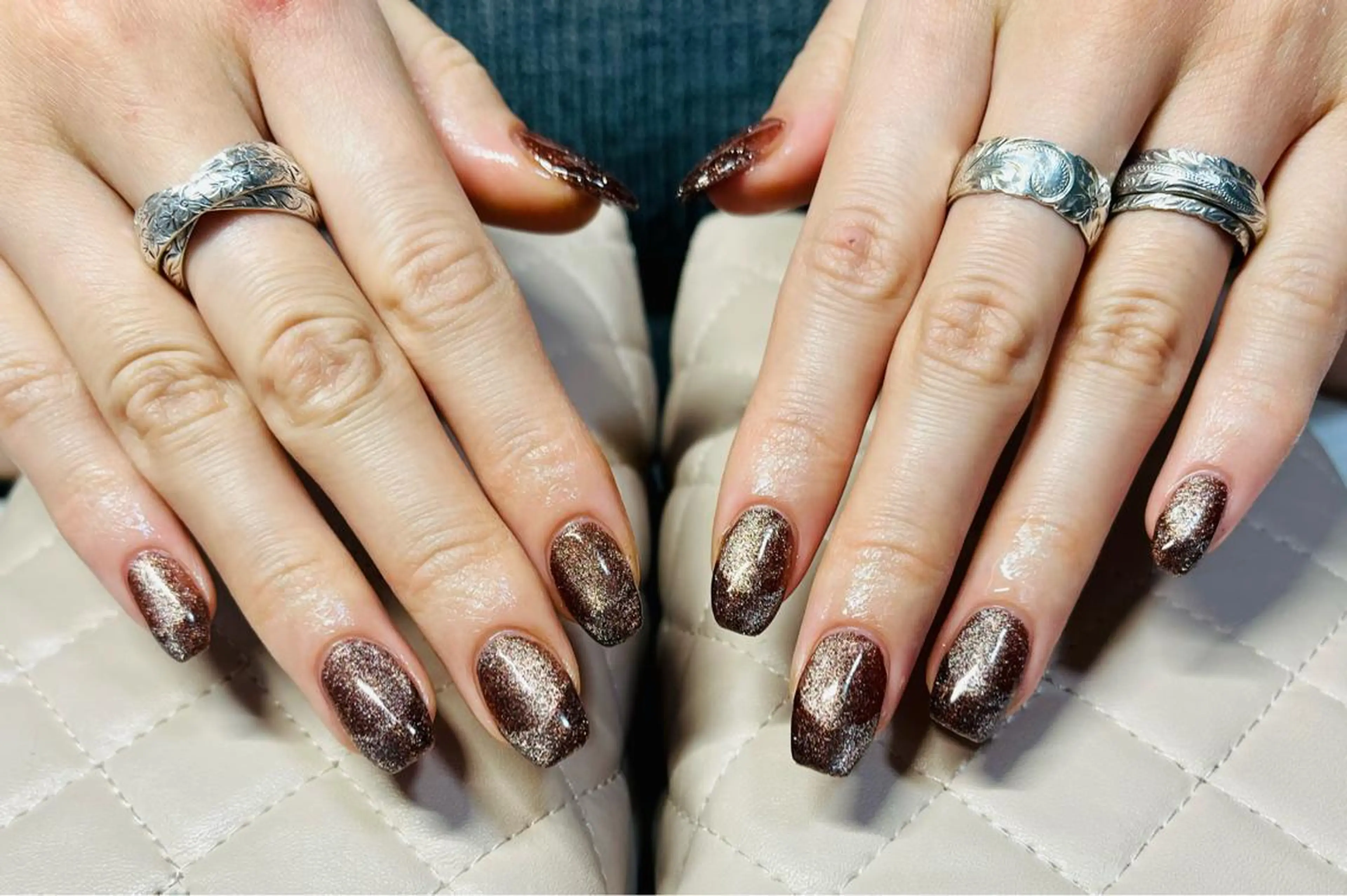 ネイル マグネットネイル ハンドネイル goldgleams ちなのネイルデザイン