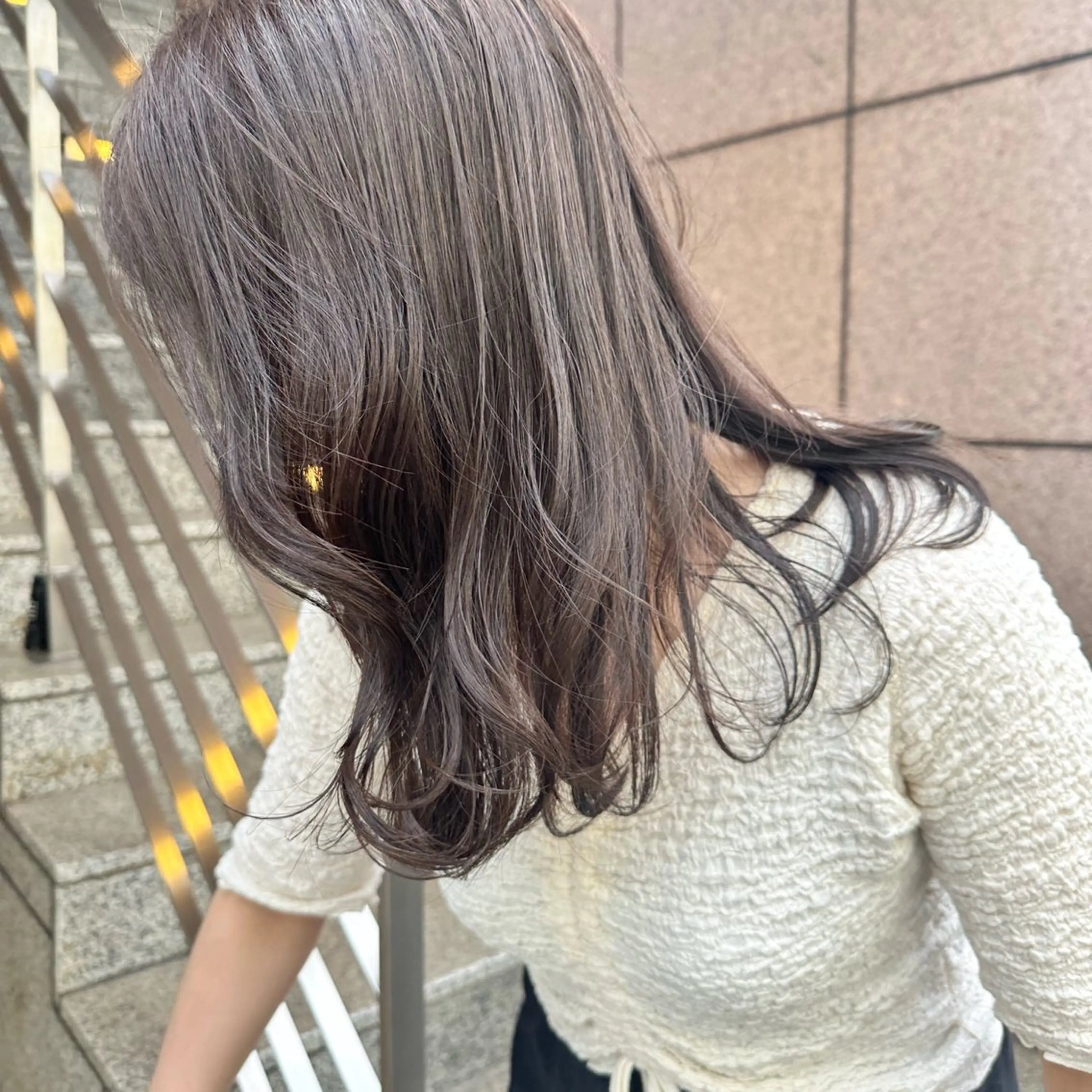 セミロング カラー ブリーチ ブリーチなしカラー カット ヘアカラー 縮毛矯正/透け感 カラー🎀♡mariのヘアスタイル
