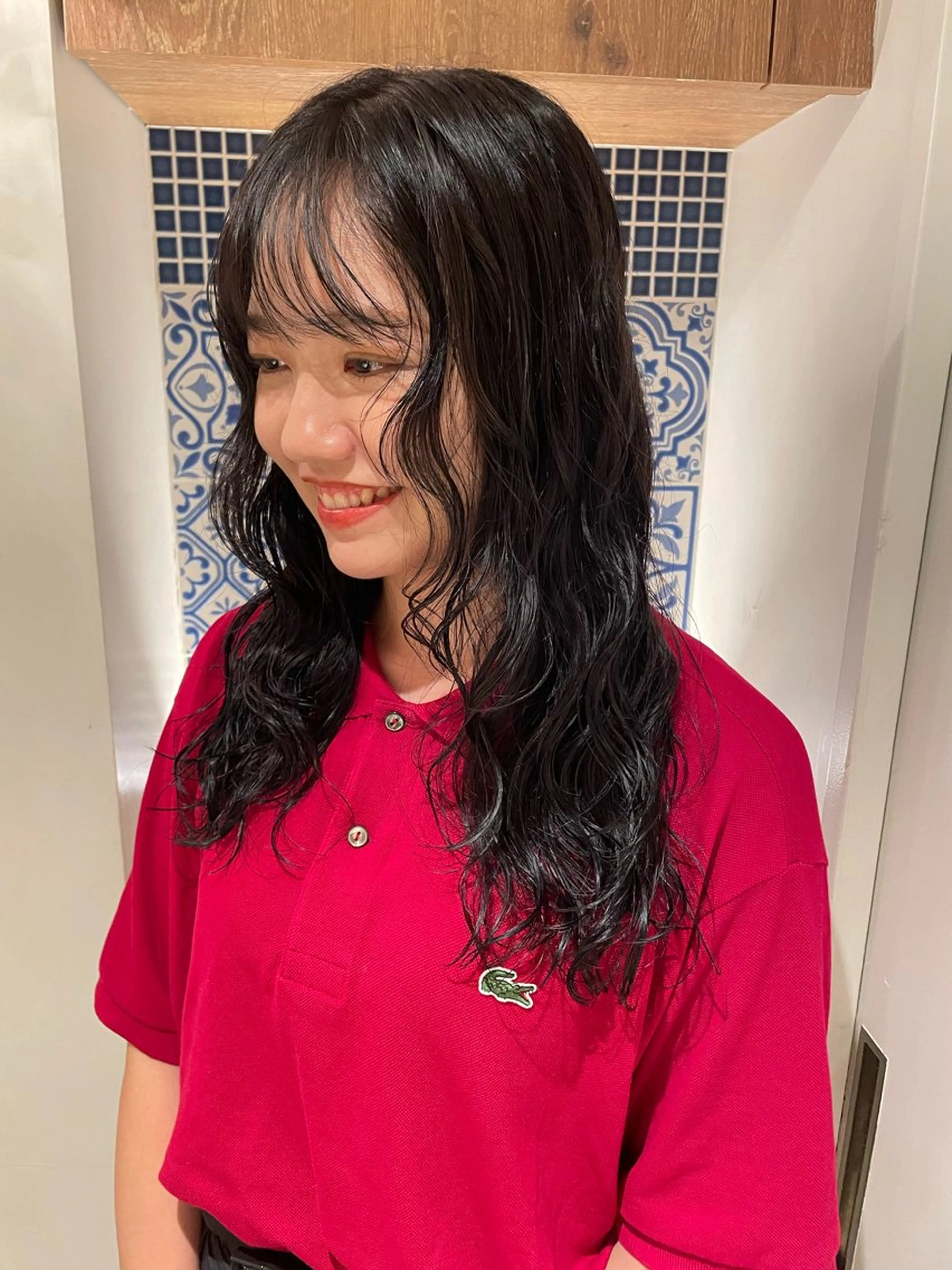 セミロング パーマ セミロングパーマ リカ/ハイトーン ・オリーブ🍀のヘアスタイル