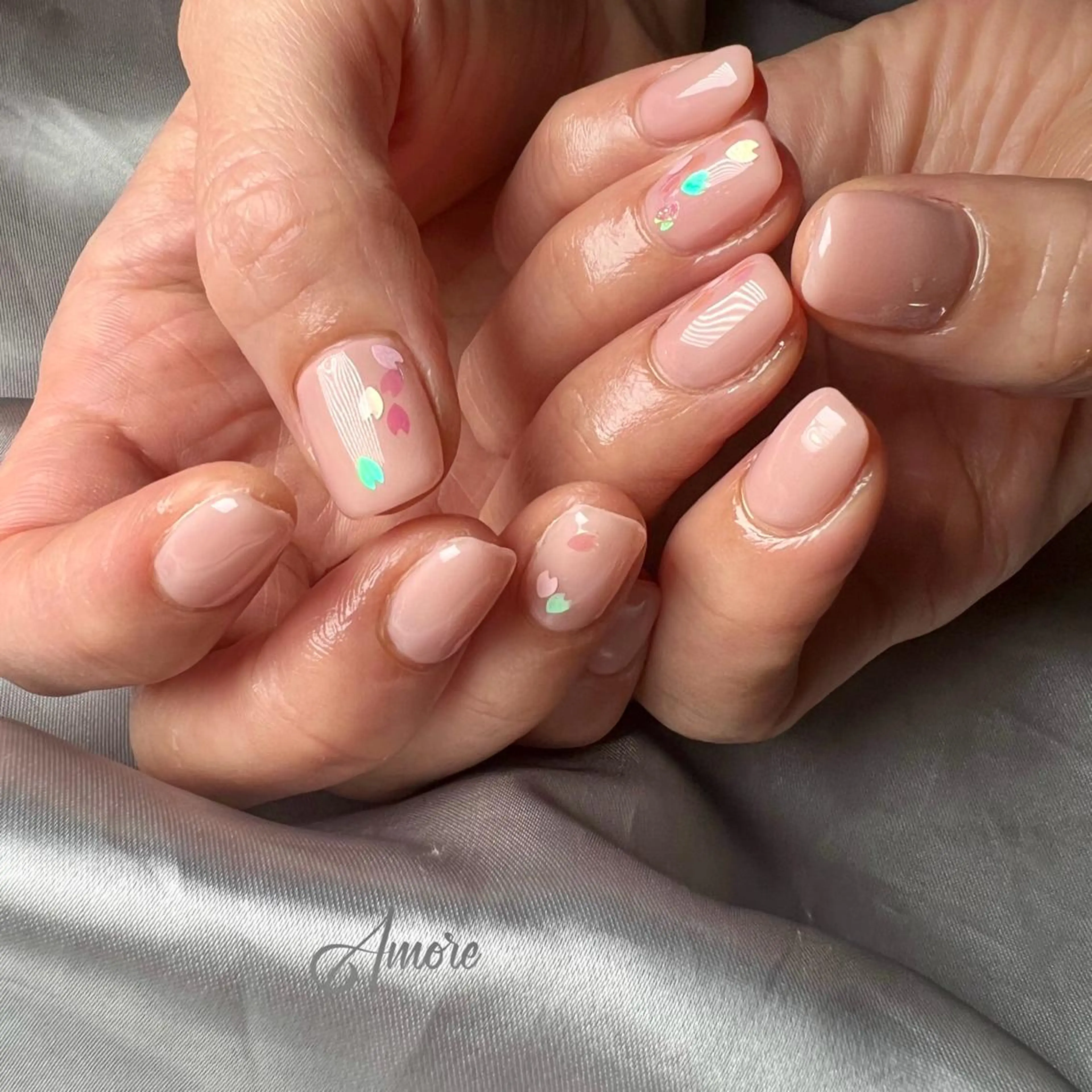 ネイル ジェルネイル 韓国ネイル ミラーネイル オフィスネイル パラジェル You kyehwaのネイルデザイン