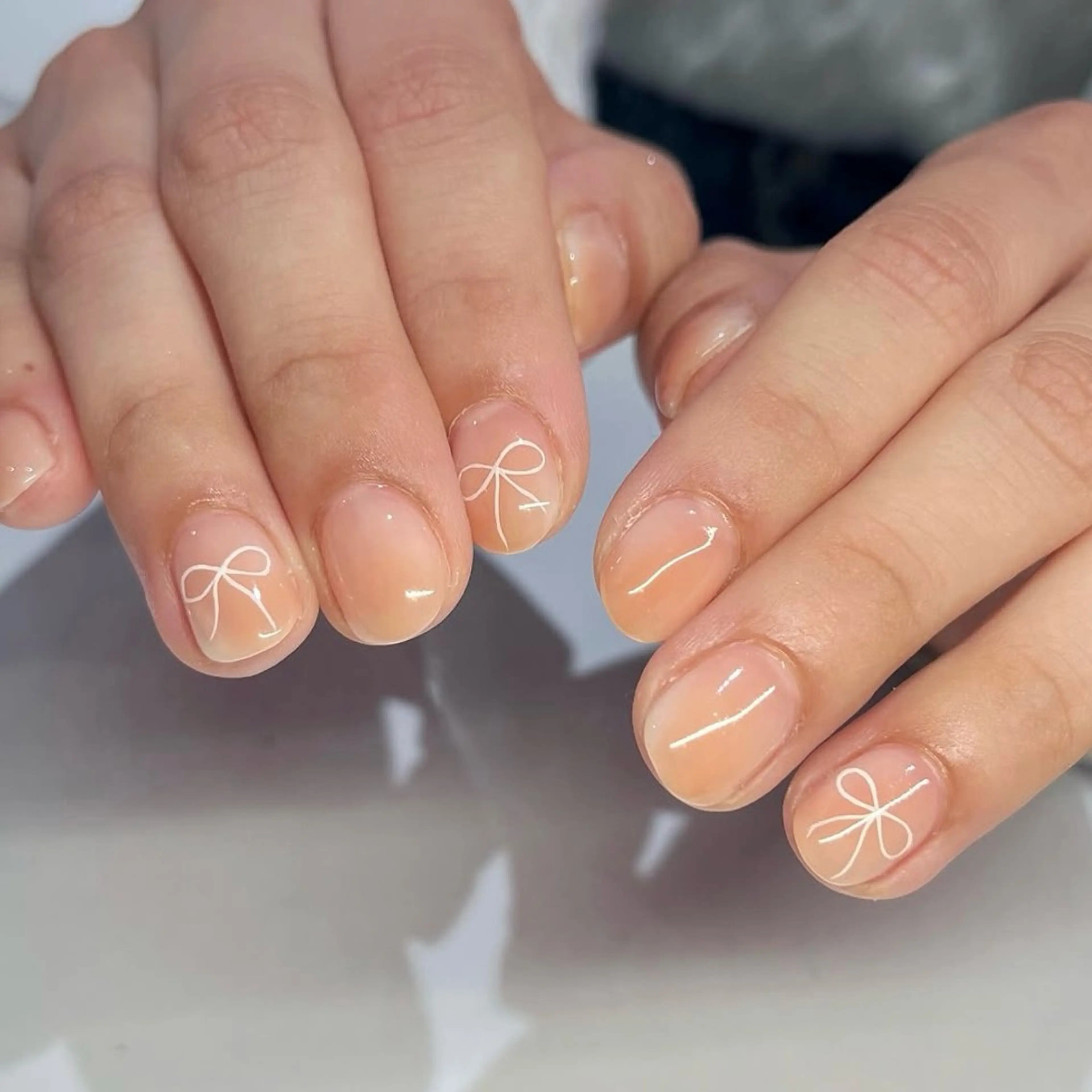 ネイル ジェルネイル ニュアンスネイル オレンジ ピンク ピンクベージュ CLALA MIYUのネイルデザイン