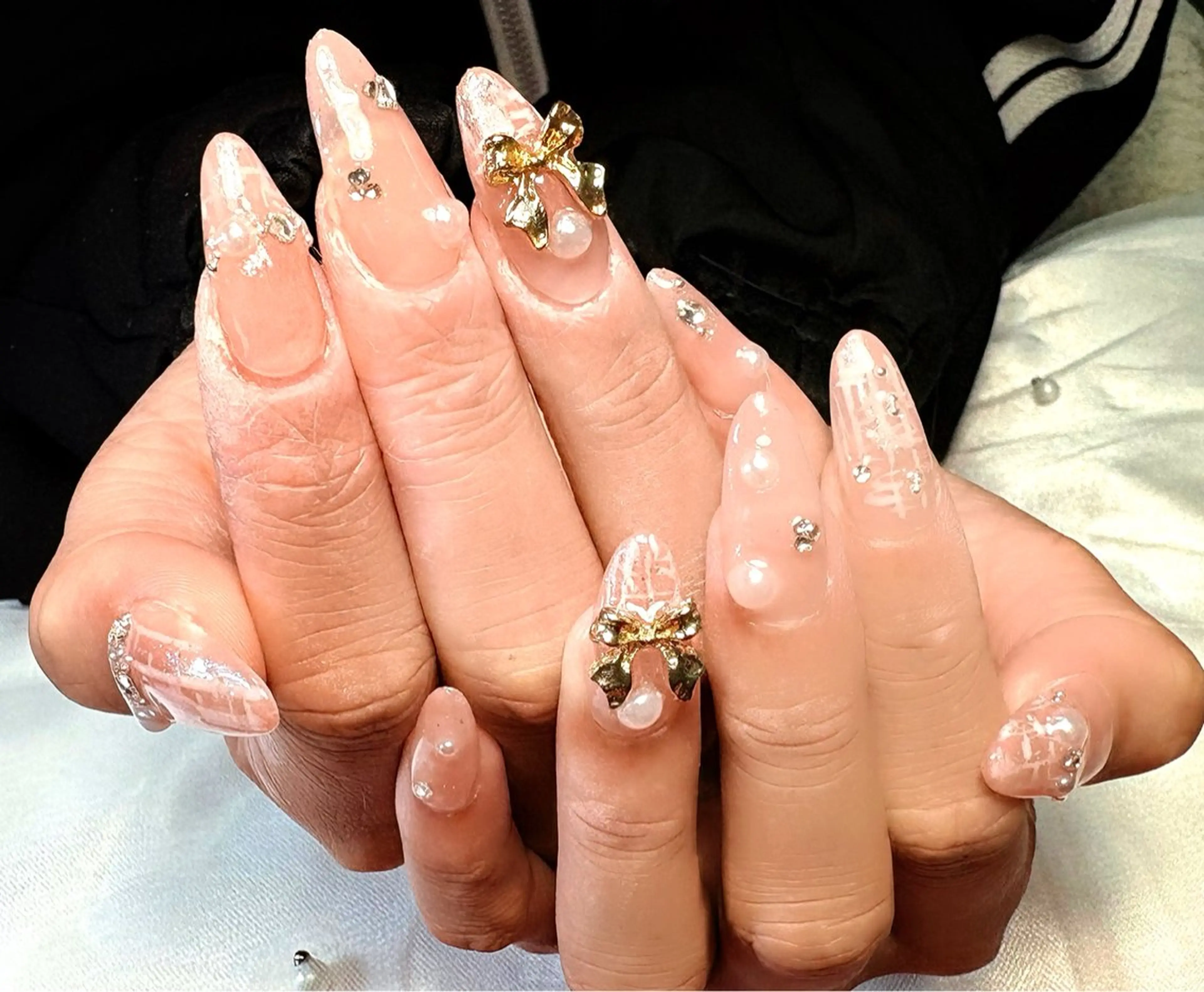 ネイル 持ち込み ピンク ピンクベージュ ネイルサロン Roiのネイルデザイン